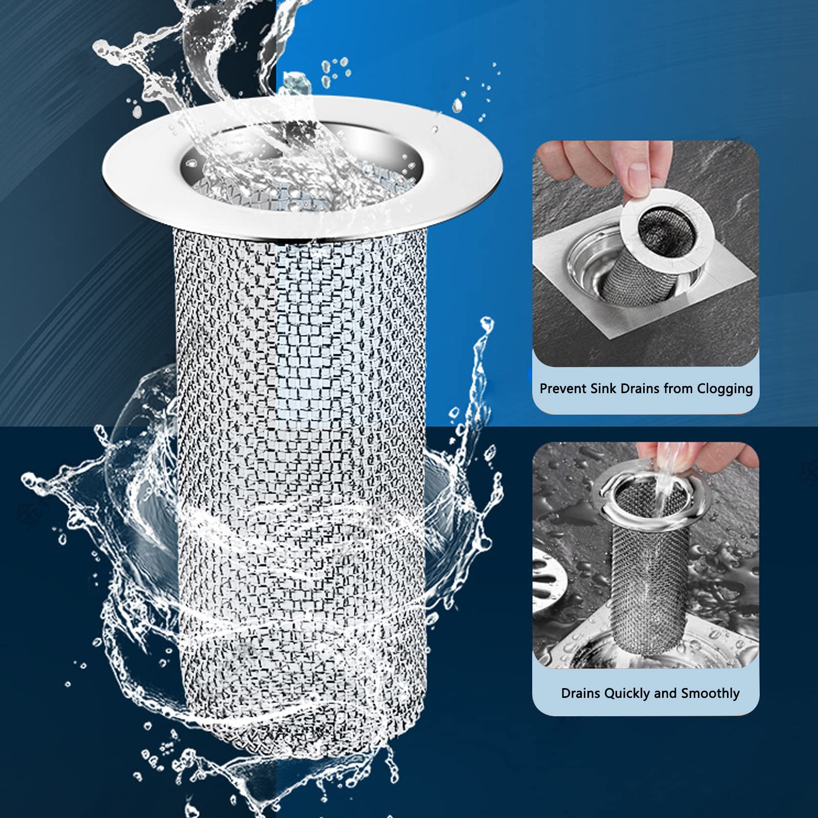 Bathroom Sink Drain Strainer Stainless Steel (2 Count)