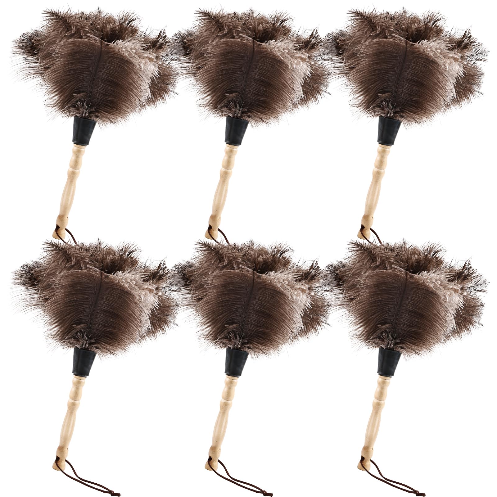 Ostrich Feather Duster 14" Natural Handheld Reusable Feathers Dusters with Wooden Handle for Cleaning Supplies Home Car Office