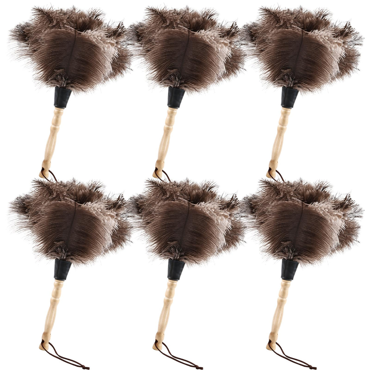 Ostrich Feather Duster 14" Natural Handheld Reusable Feathers Dusters with Wooden Handle for Cleaning Supplies Home Car Office