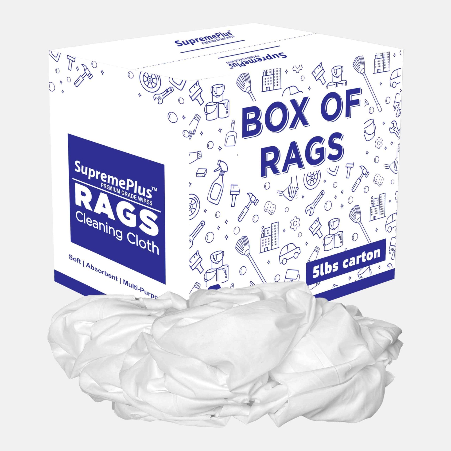 Recycled White Sheeting Cleaning Rags (42 Count)