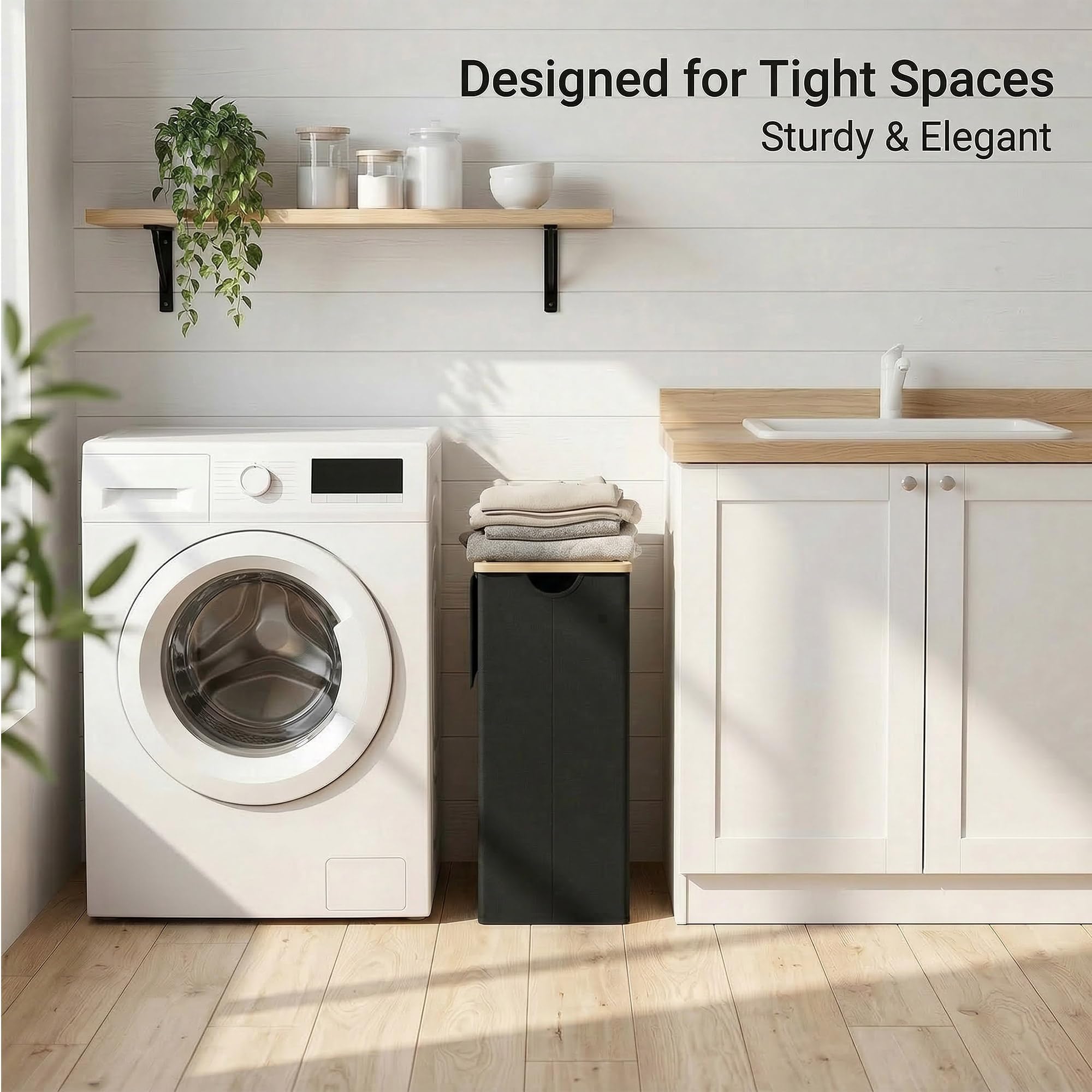 Slim Laundry Basket with Lid