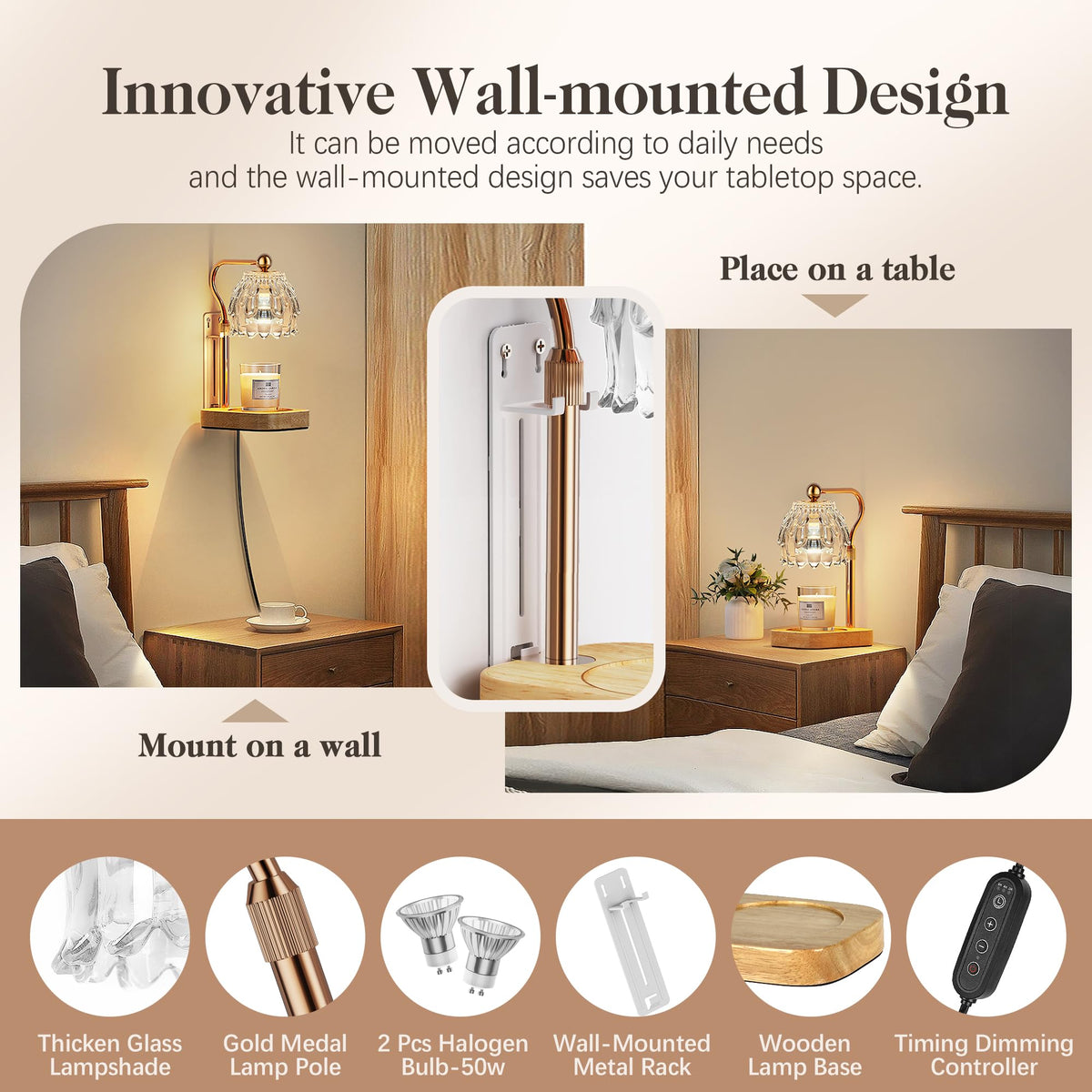 Candle Warmer Lamp with Timer Dimmer
