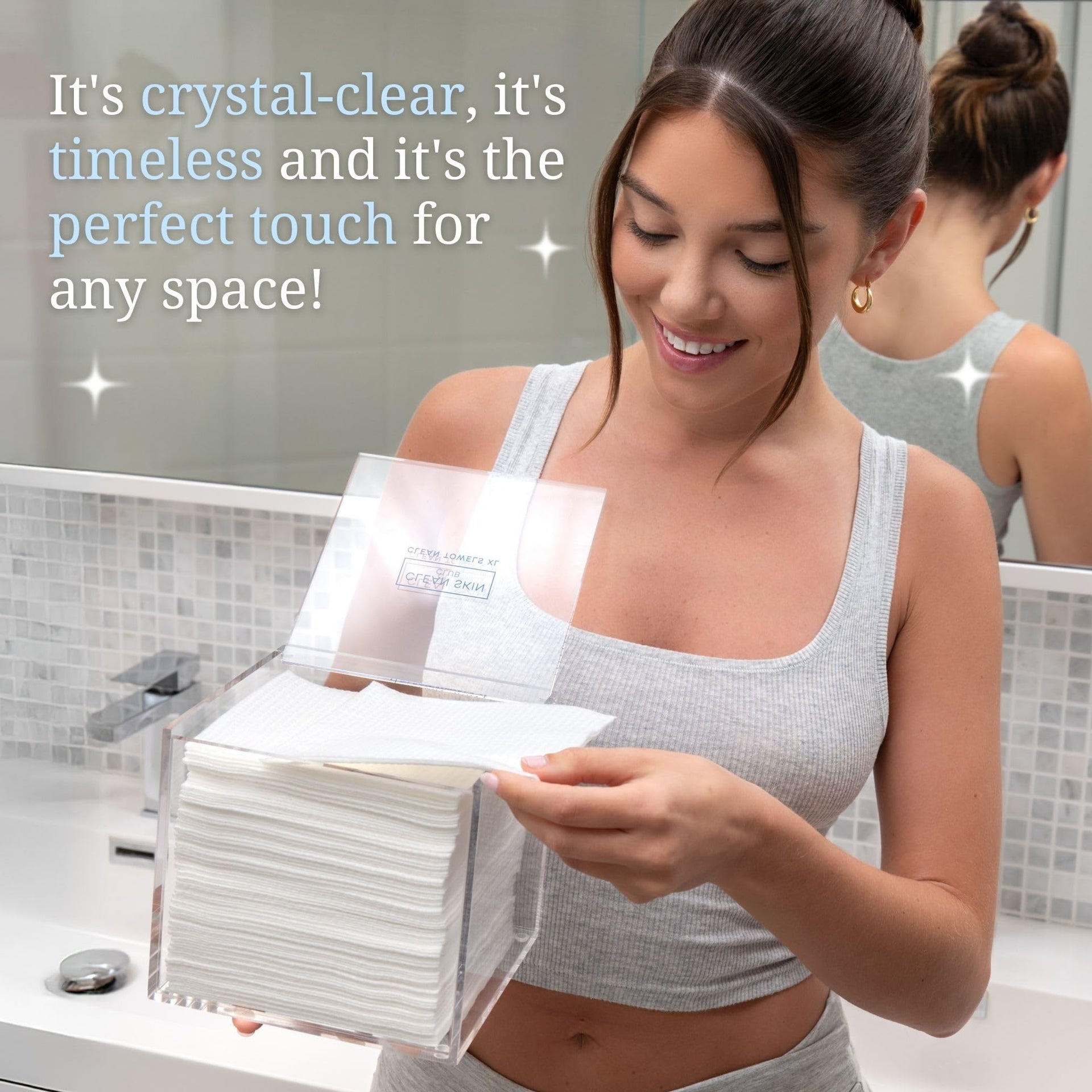 Clear Acrylic Box for Clean Towels XL