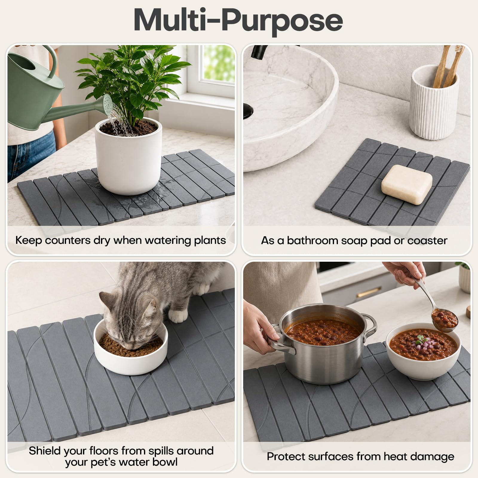 Extra Large Stone Dish Drying Mat for Kitchen Counter