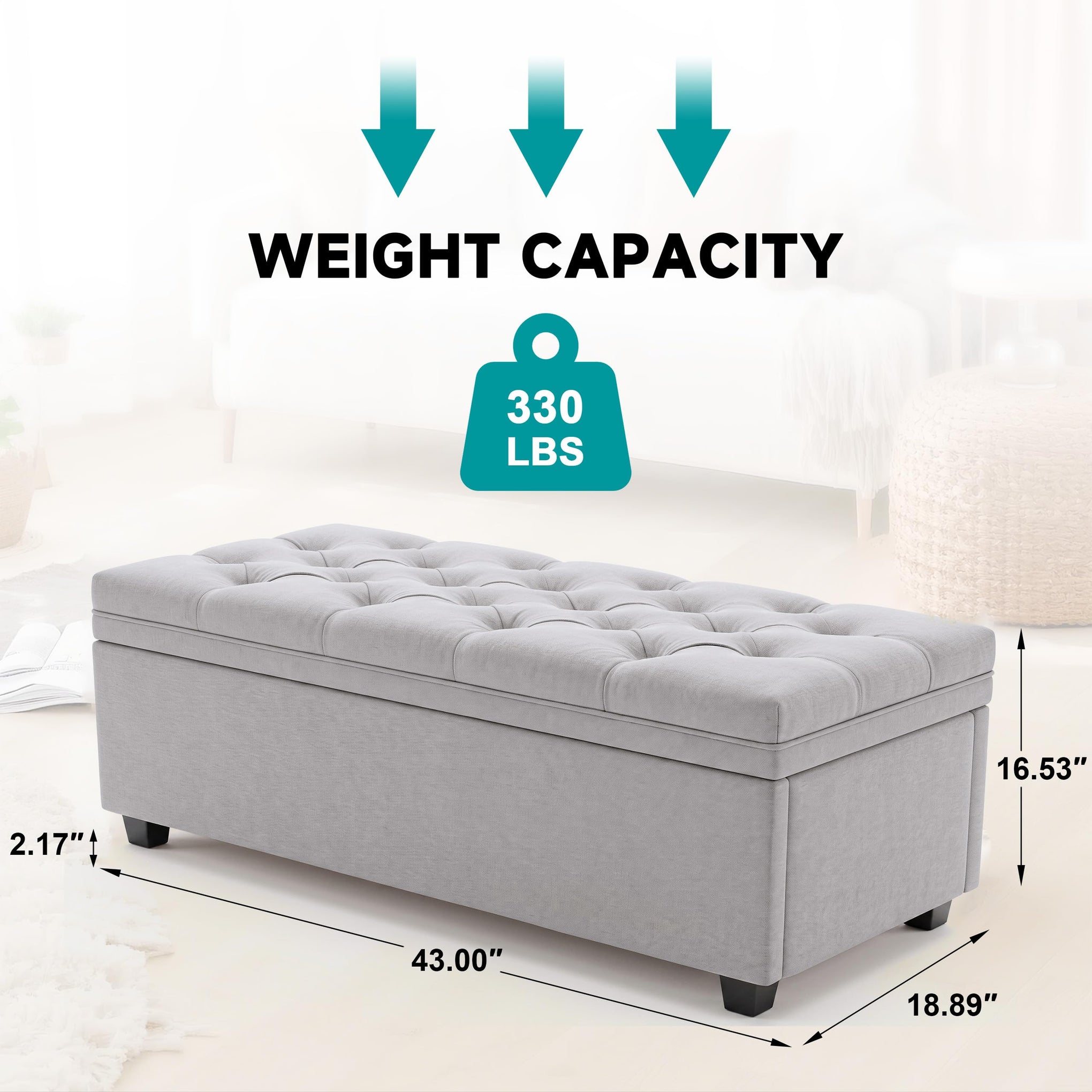43 Inch Storage Ottoman