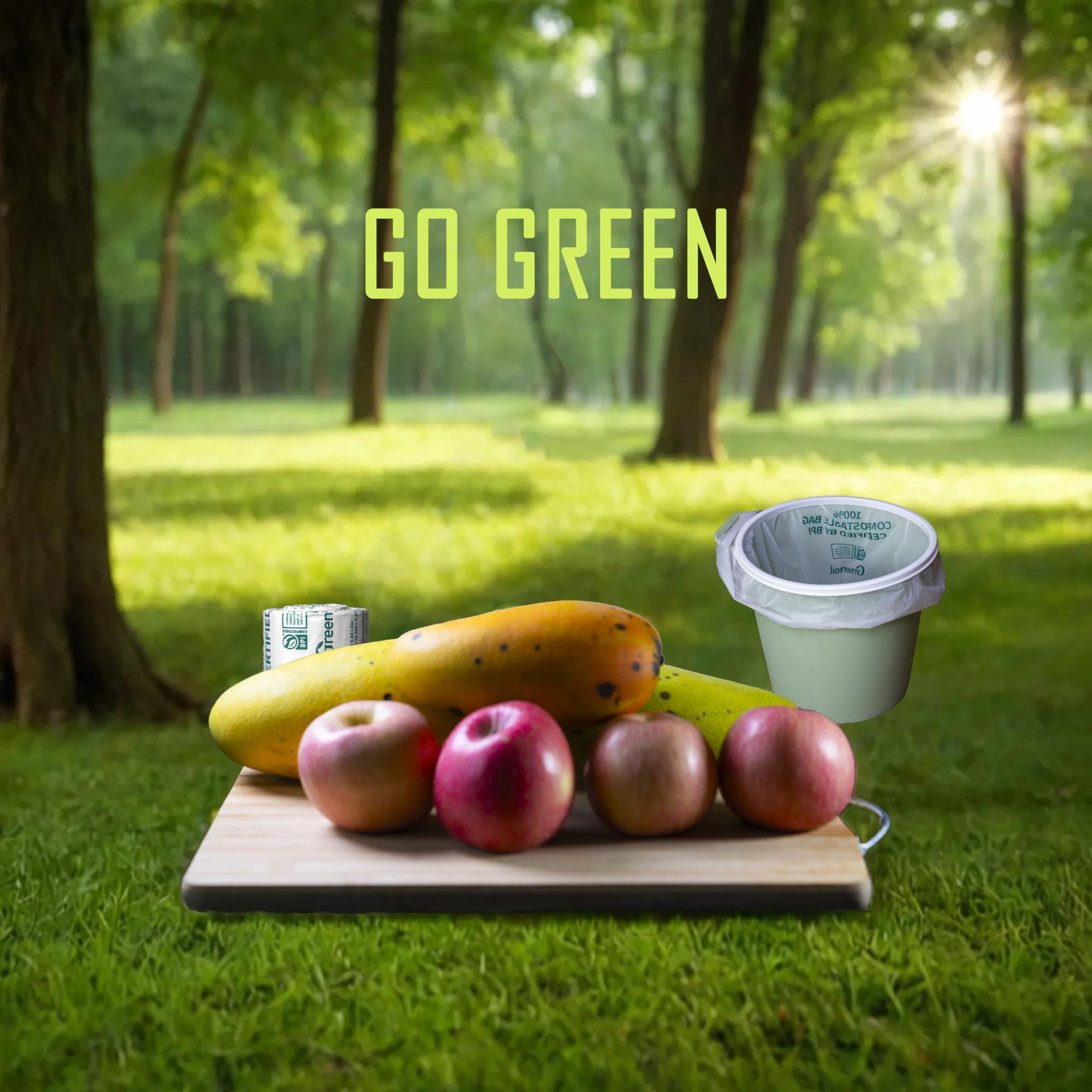 100% Compostable Waste Bags 2.6 Gallon (100 Count)