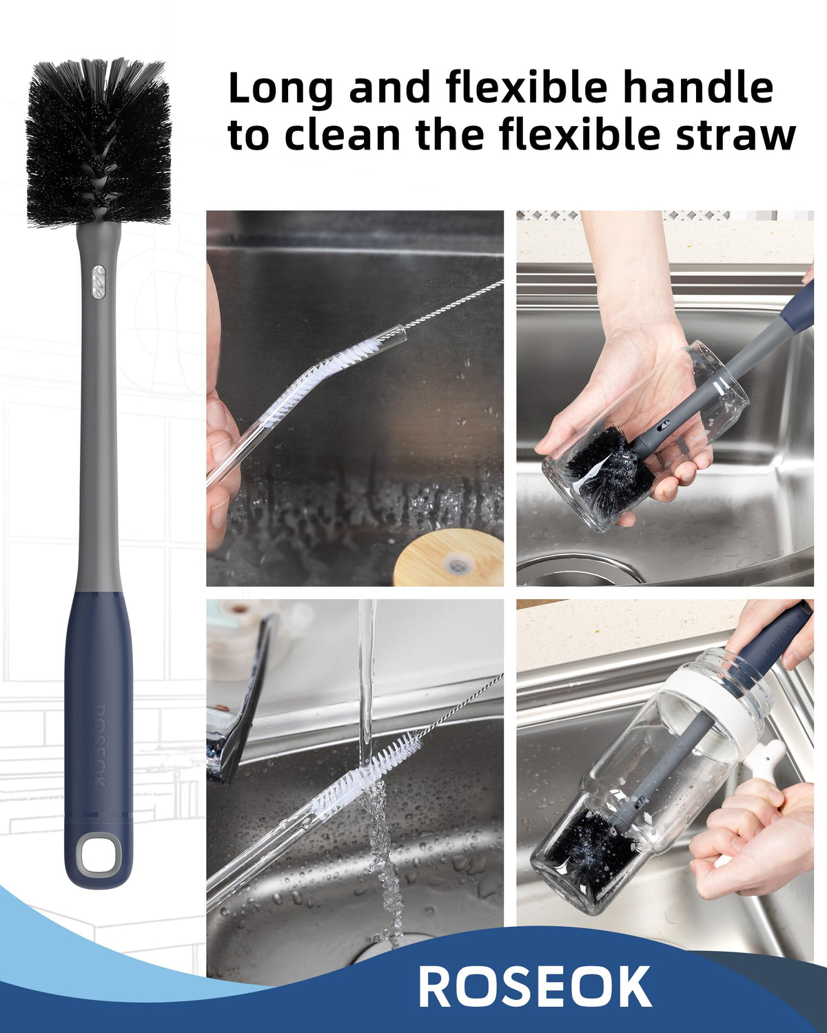 2 in 1 Bottle Brush with Straw Cleaner Brush
