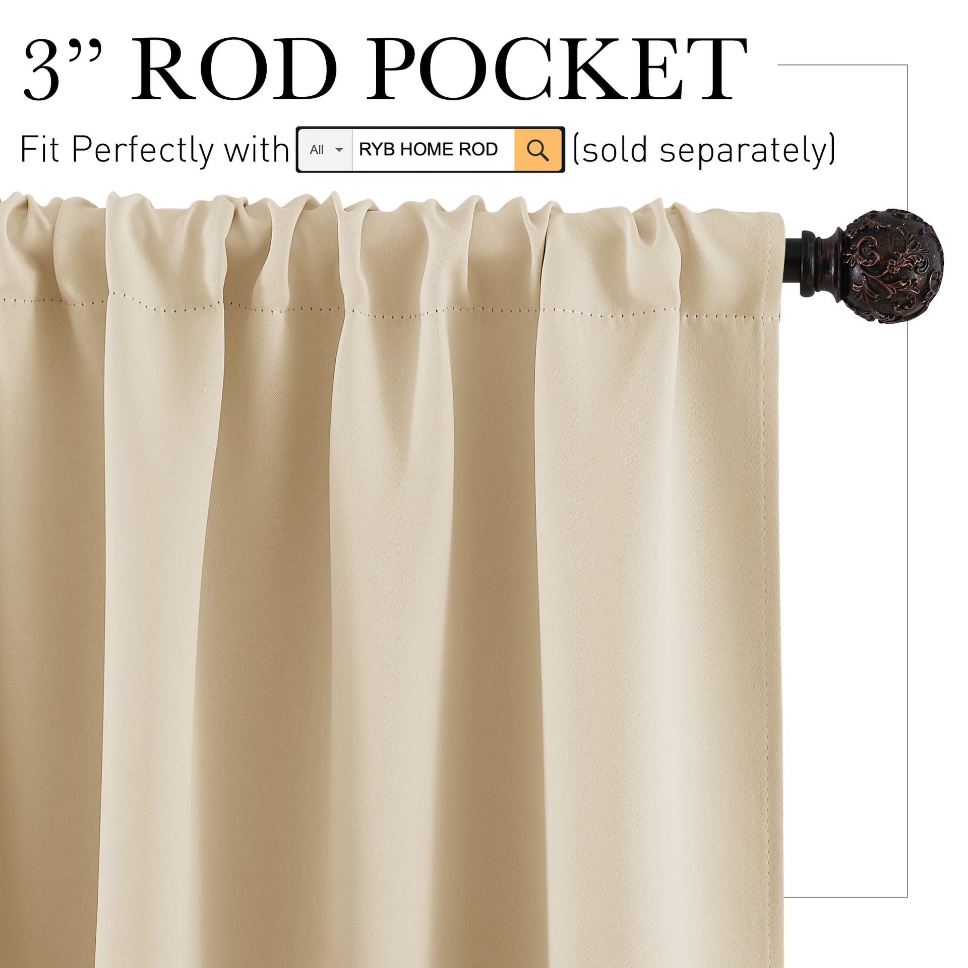 54 inch Curtains for Living Room Bedroom