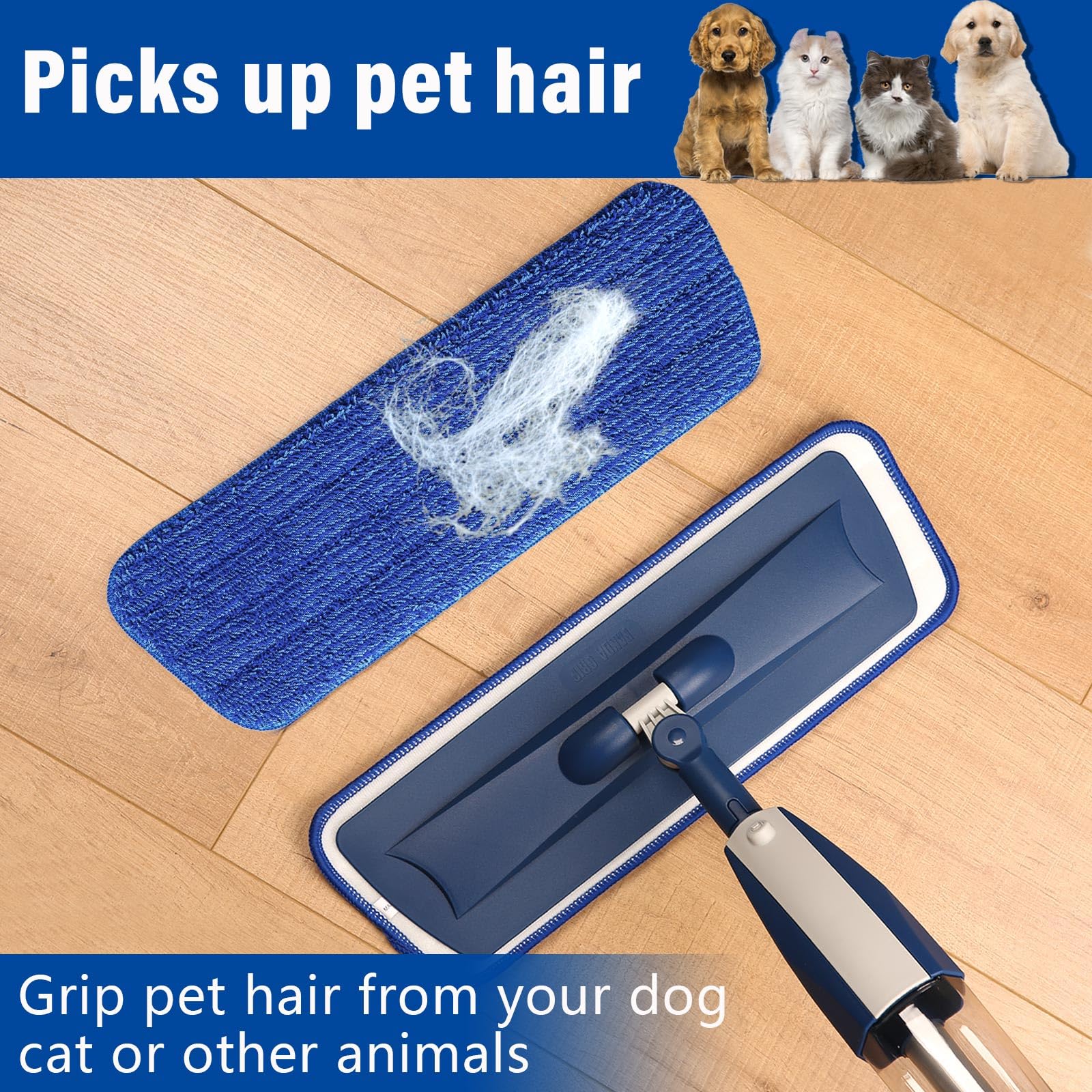 16.5" Microfiber Mop Pads Refills (4 Count)