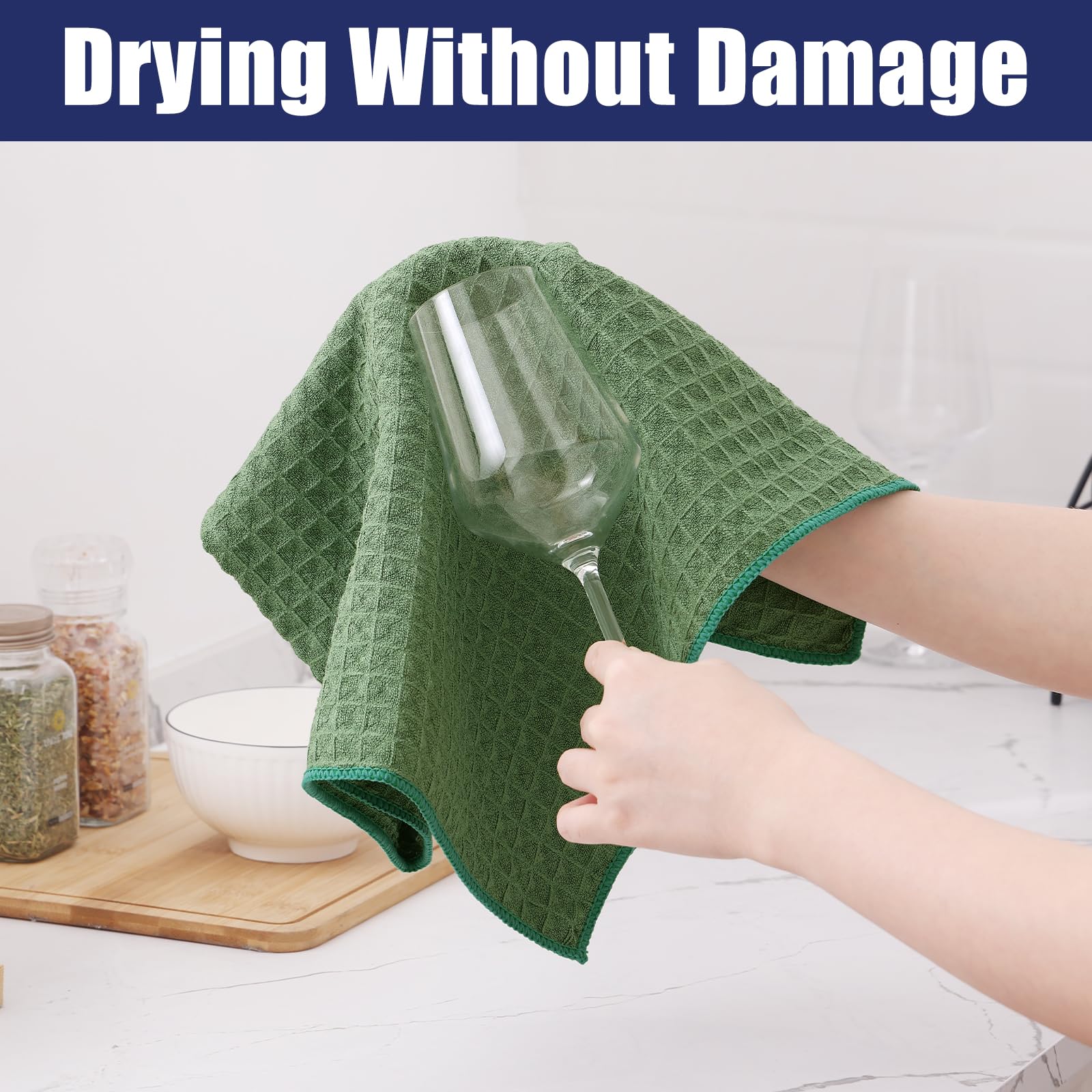 Microfiber Kitchen Towels and Dishcloths Sets (12 Count)