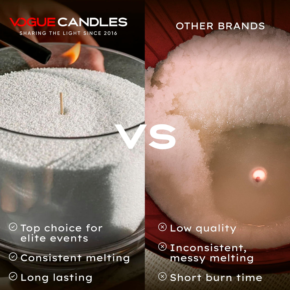 Vogue Candles Red Pearled Candle Sand Wax (16 Ounce)