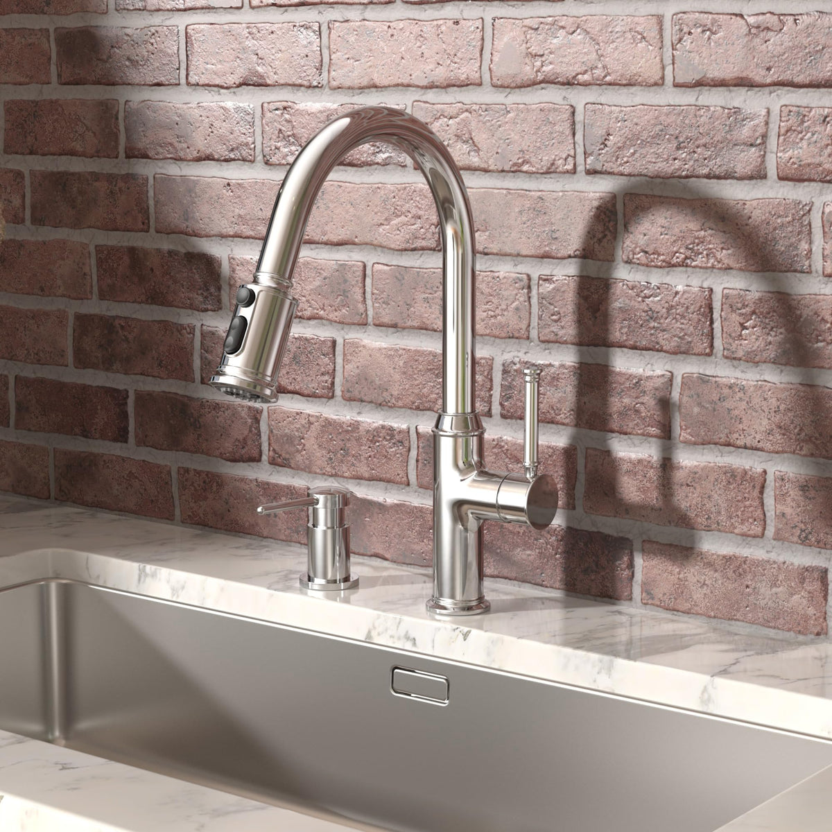 Chrome Soap Dispenser for Kitchen Sink (18 Ounce)