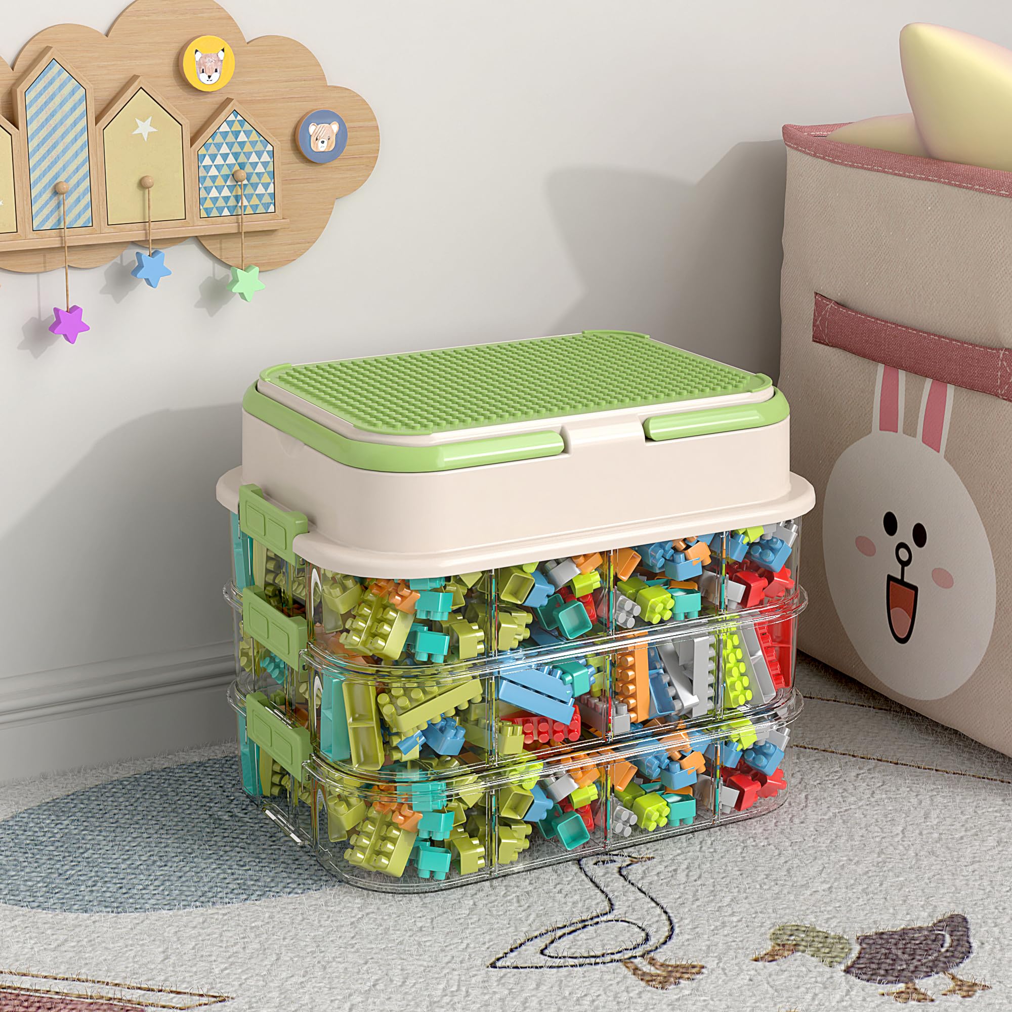 Toy Storage Organizer Box with Handle