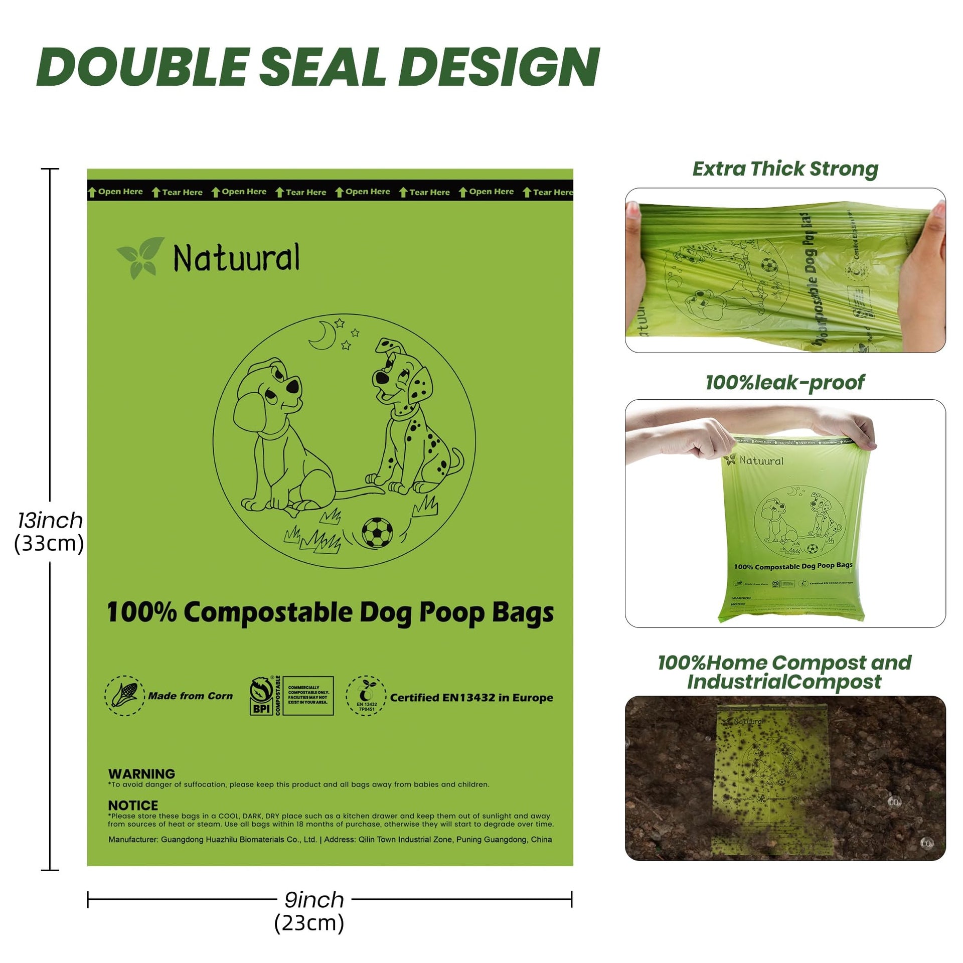 Certified Compostable Dog Poop Bags (270 Count)