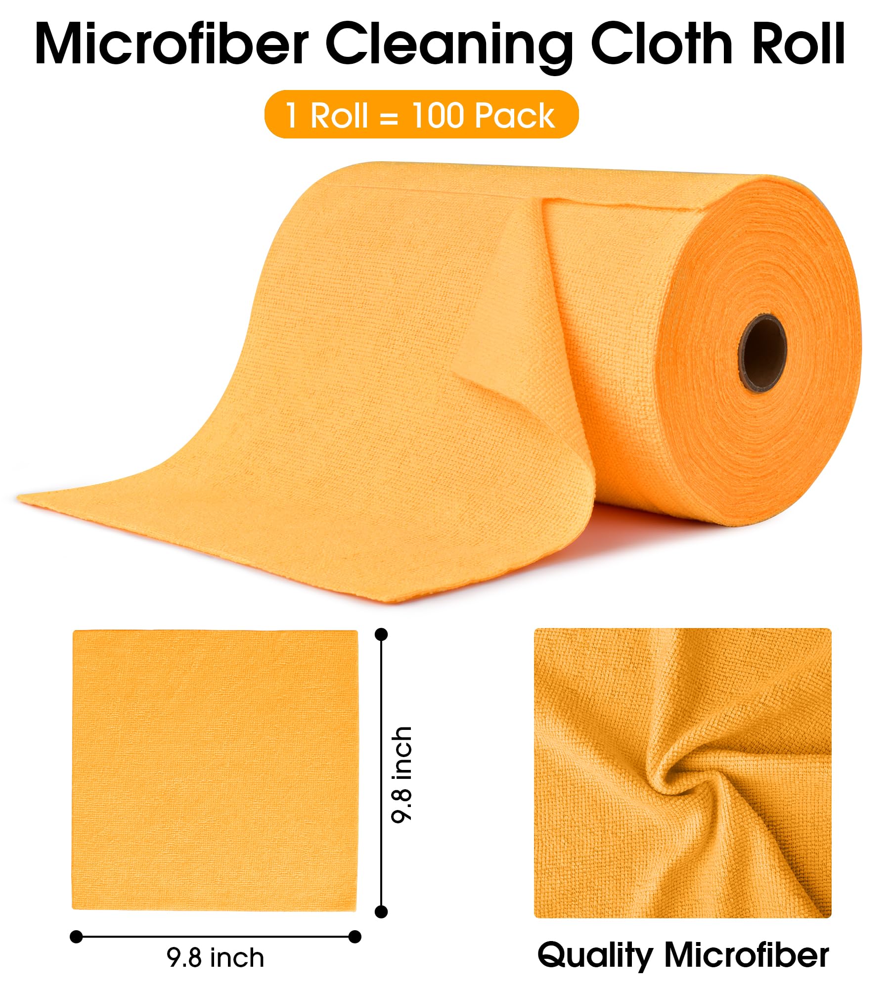 Microfiber Cleaning Cloth Roll (100 Count)
