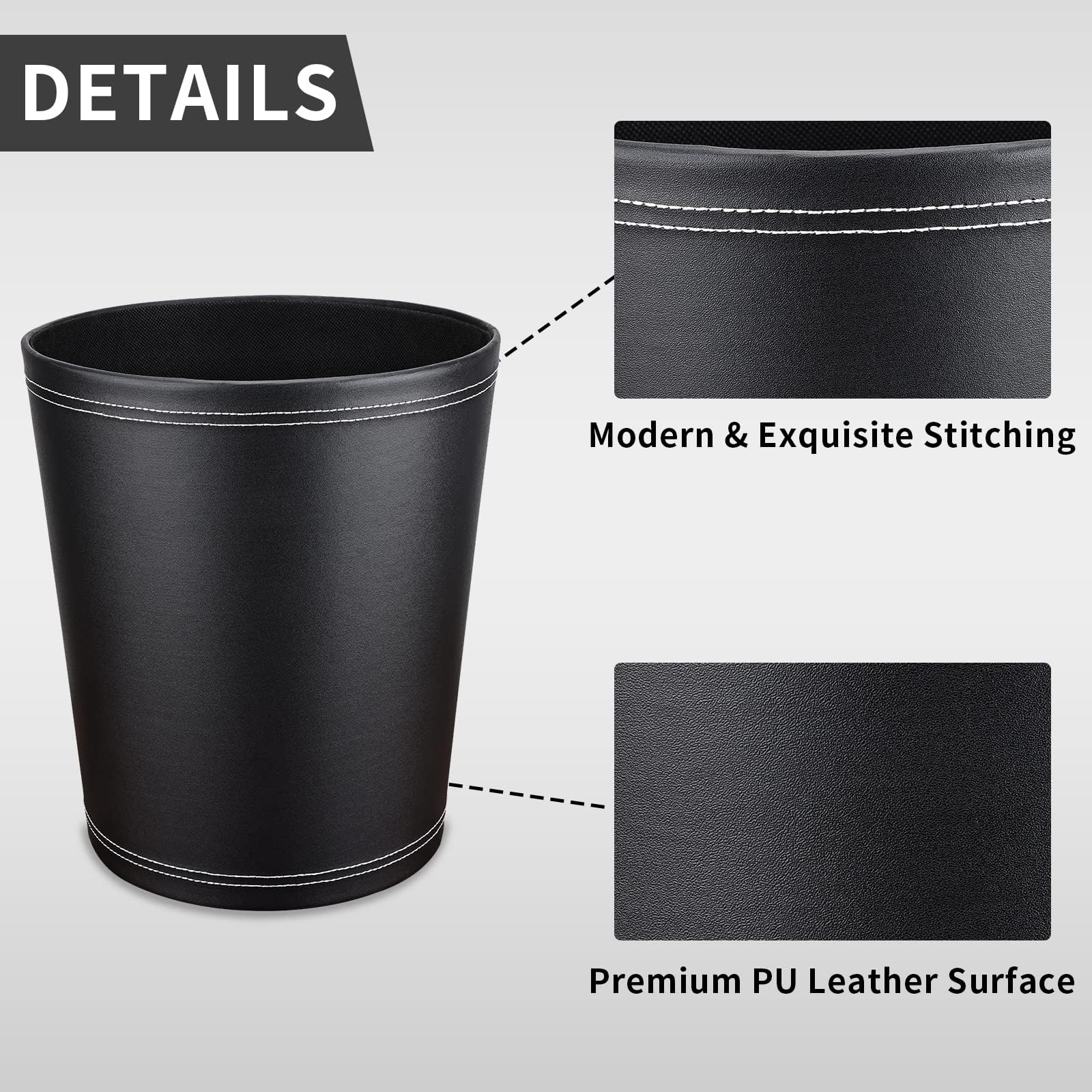 Pu Leather Trash Can