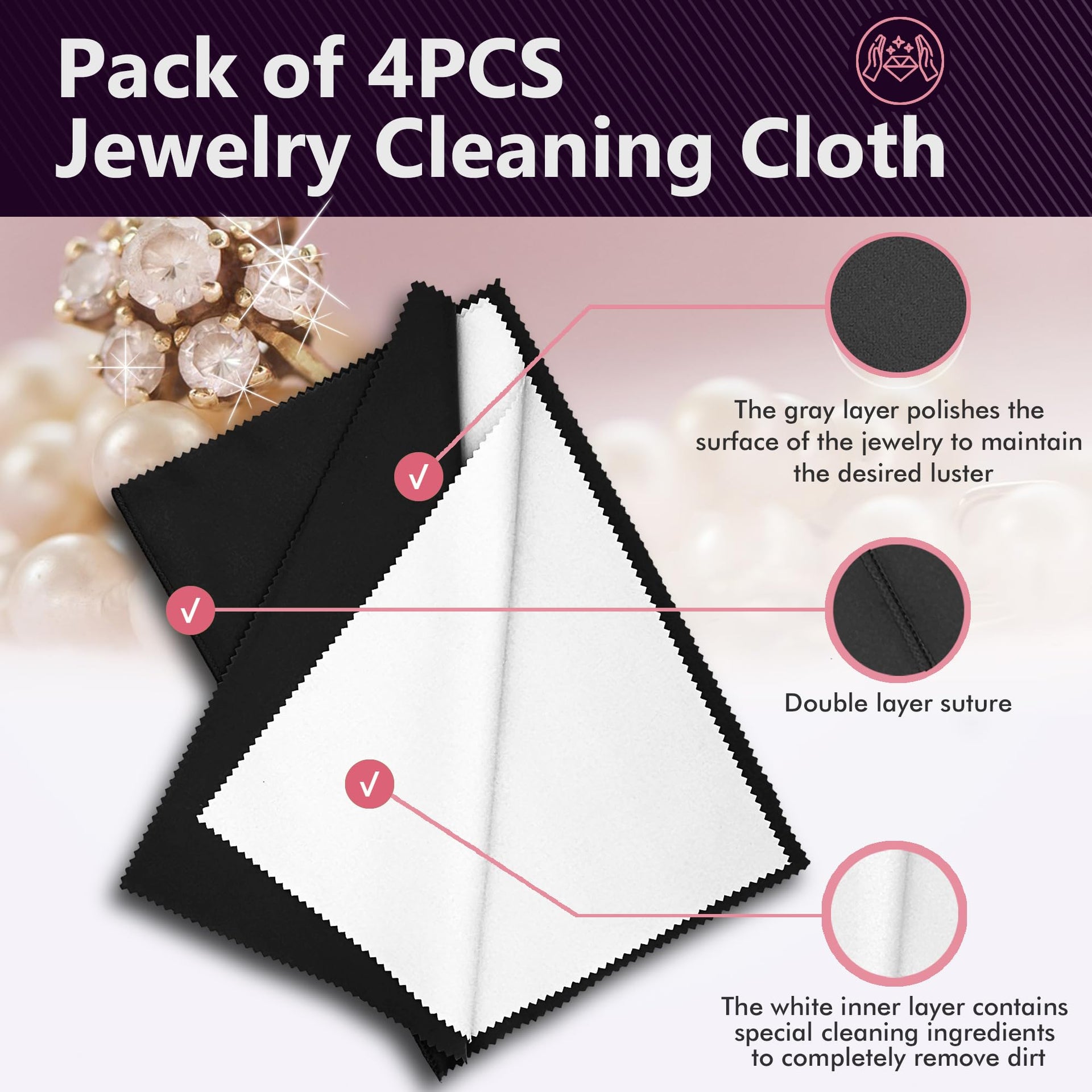 4 PCS Silver polishing Cloth