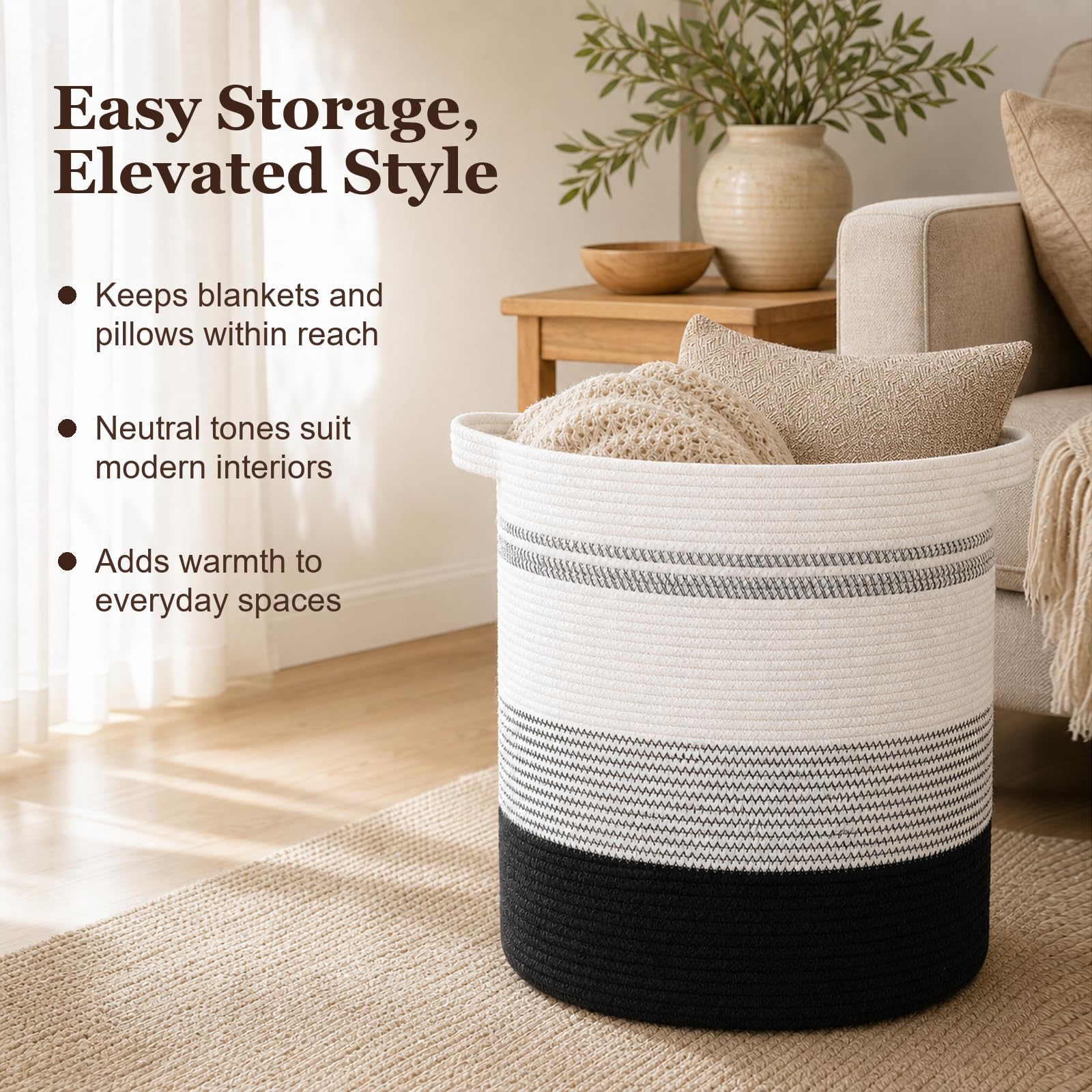 80L Laundry Basket Laundry Hamper Nursery Hamper Gradient Dark