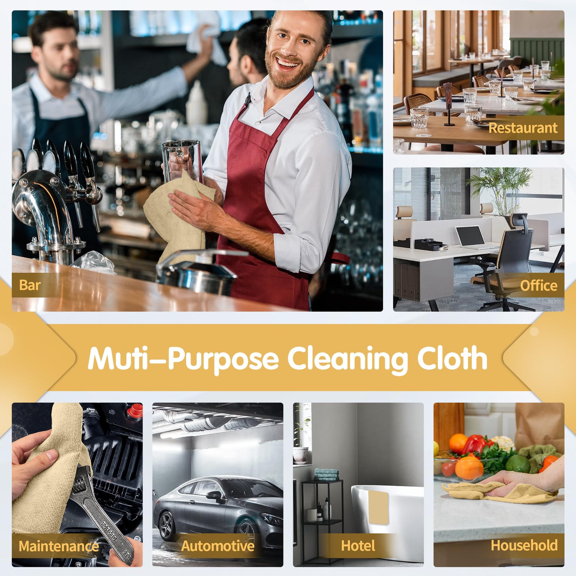 Beige Microfiber Cleaning Cloth (12 Count)