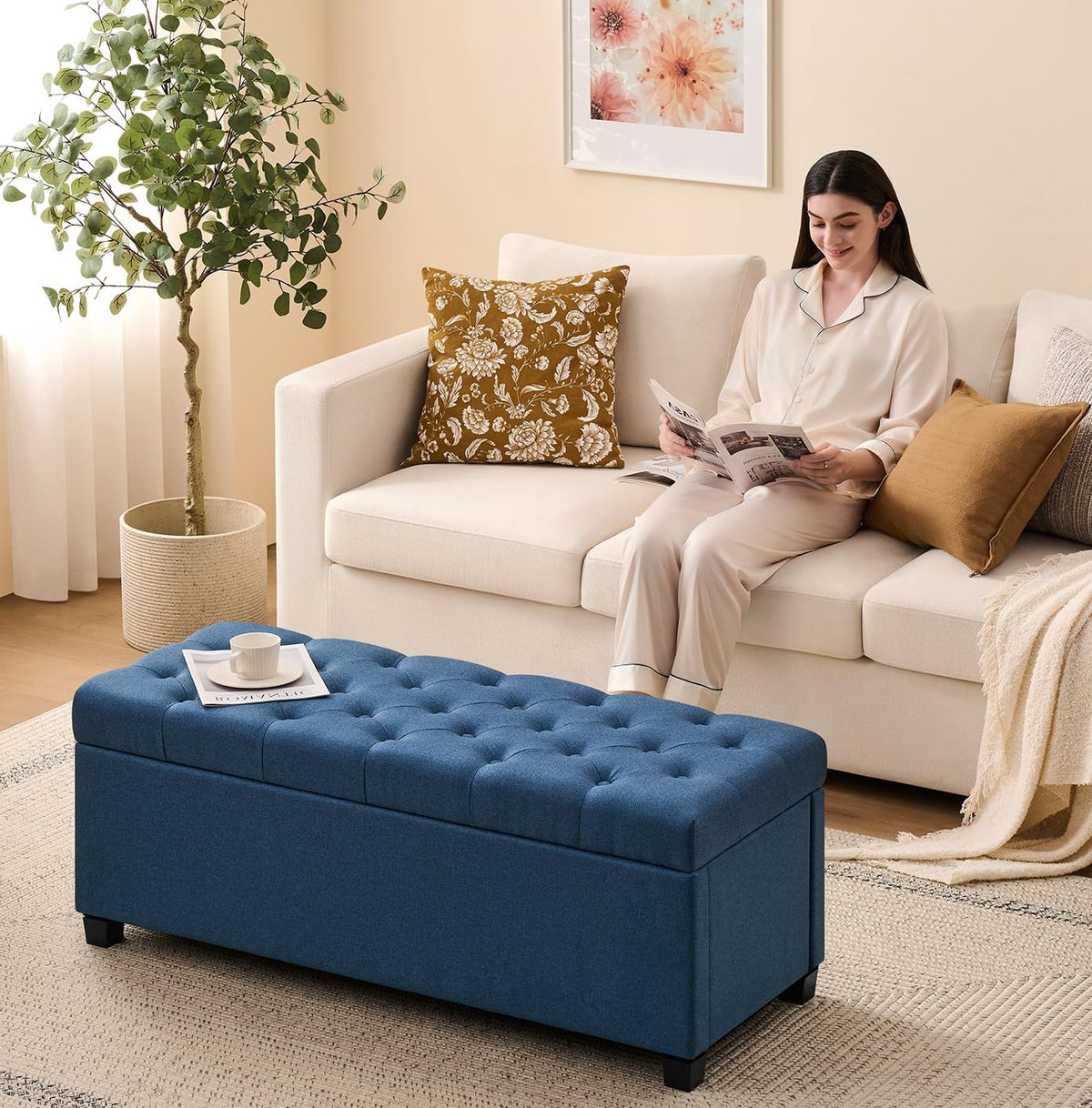 Storage Ottoman Bench for Bedroom