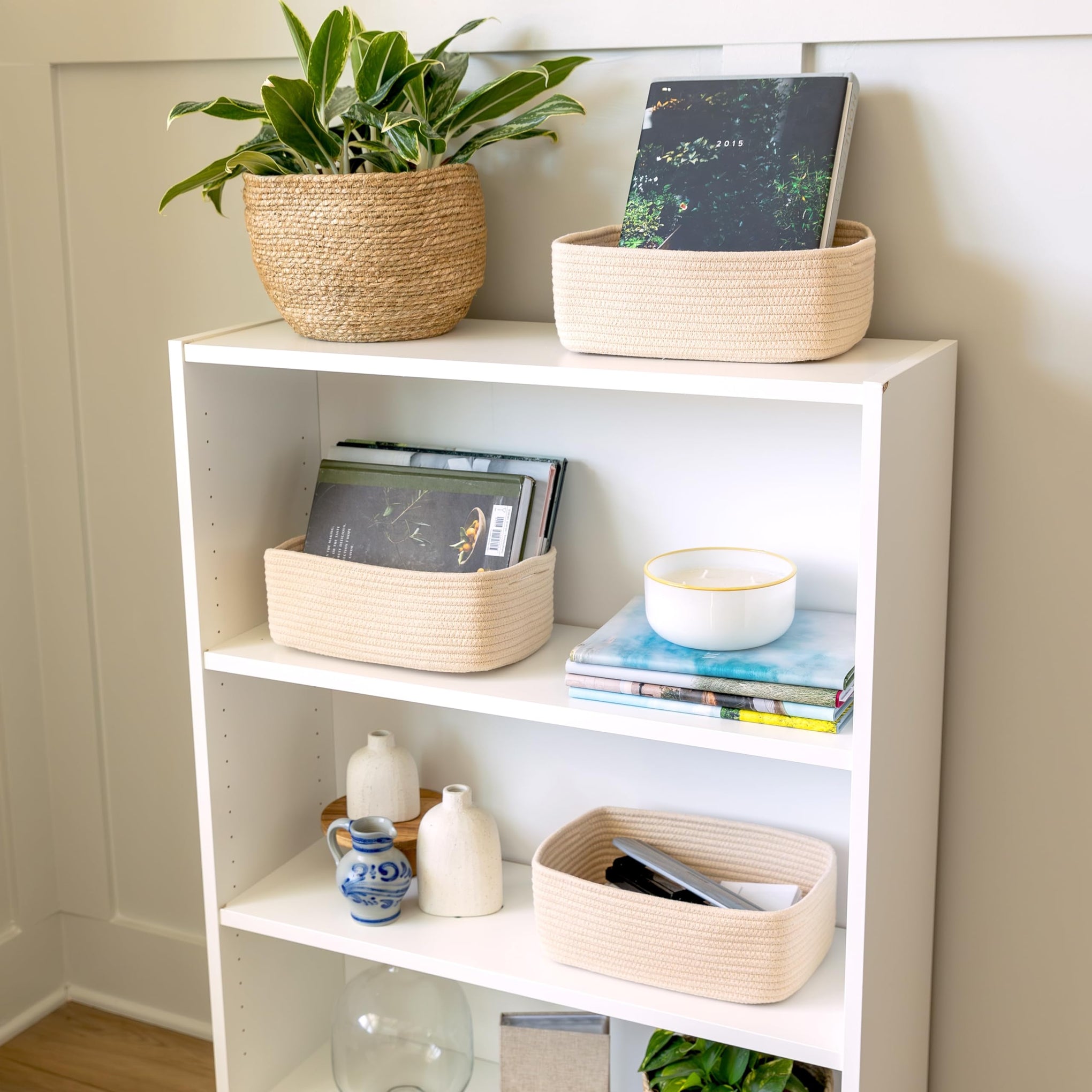 11.8"x8"x4.5” Storage Baskets for Shelves 3 Pack (3 Count)