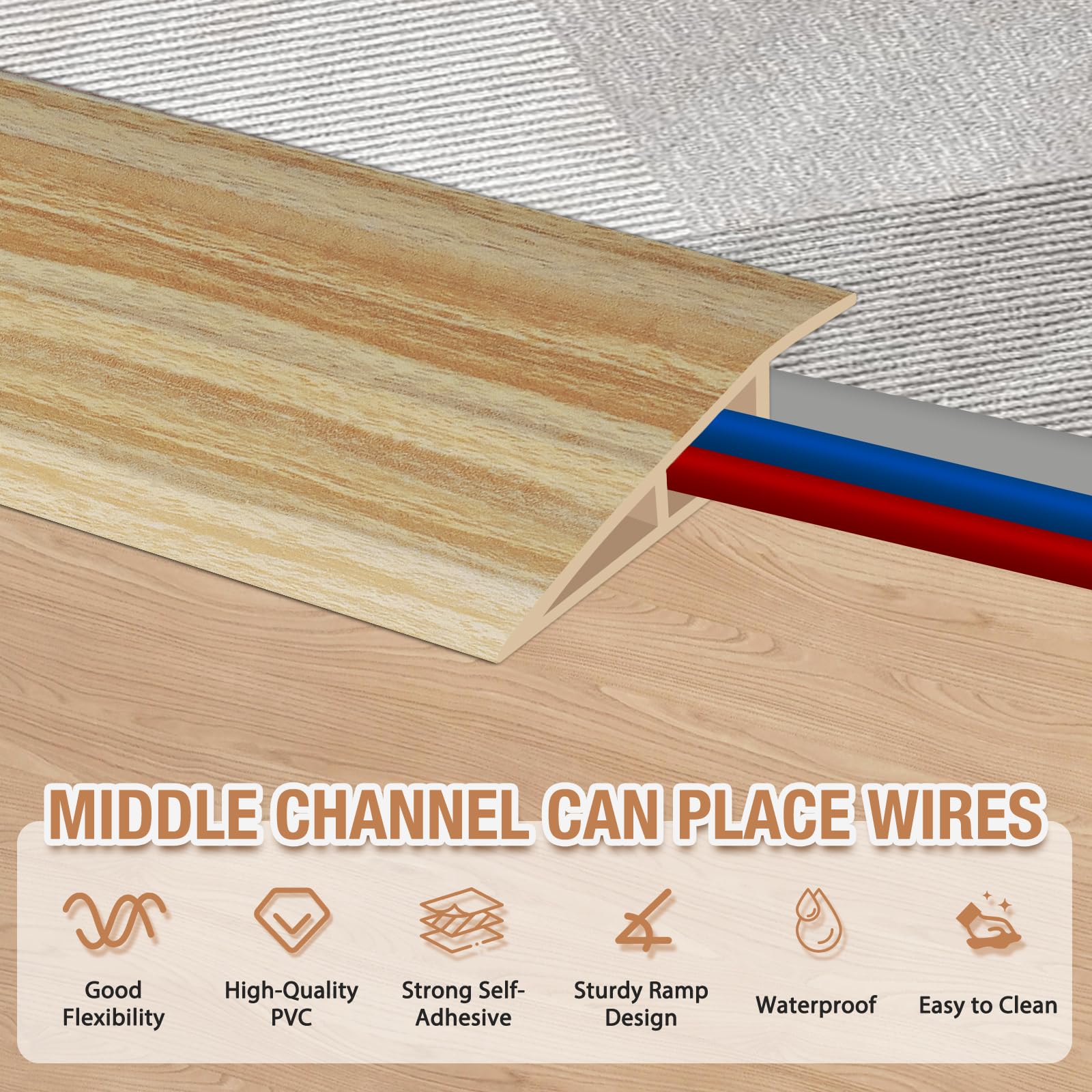 Floor Transition Strip Self Adhesive Vinyl Door Threshold Strip