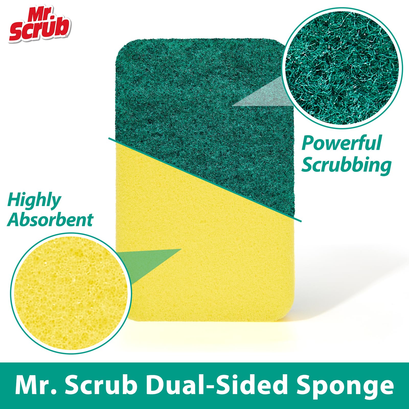 Sponges Kitchen Scrub Dish Sponge Scouring Pad (24 Count)