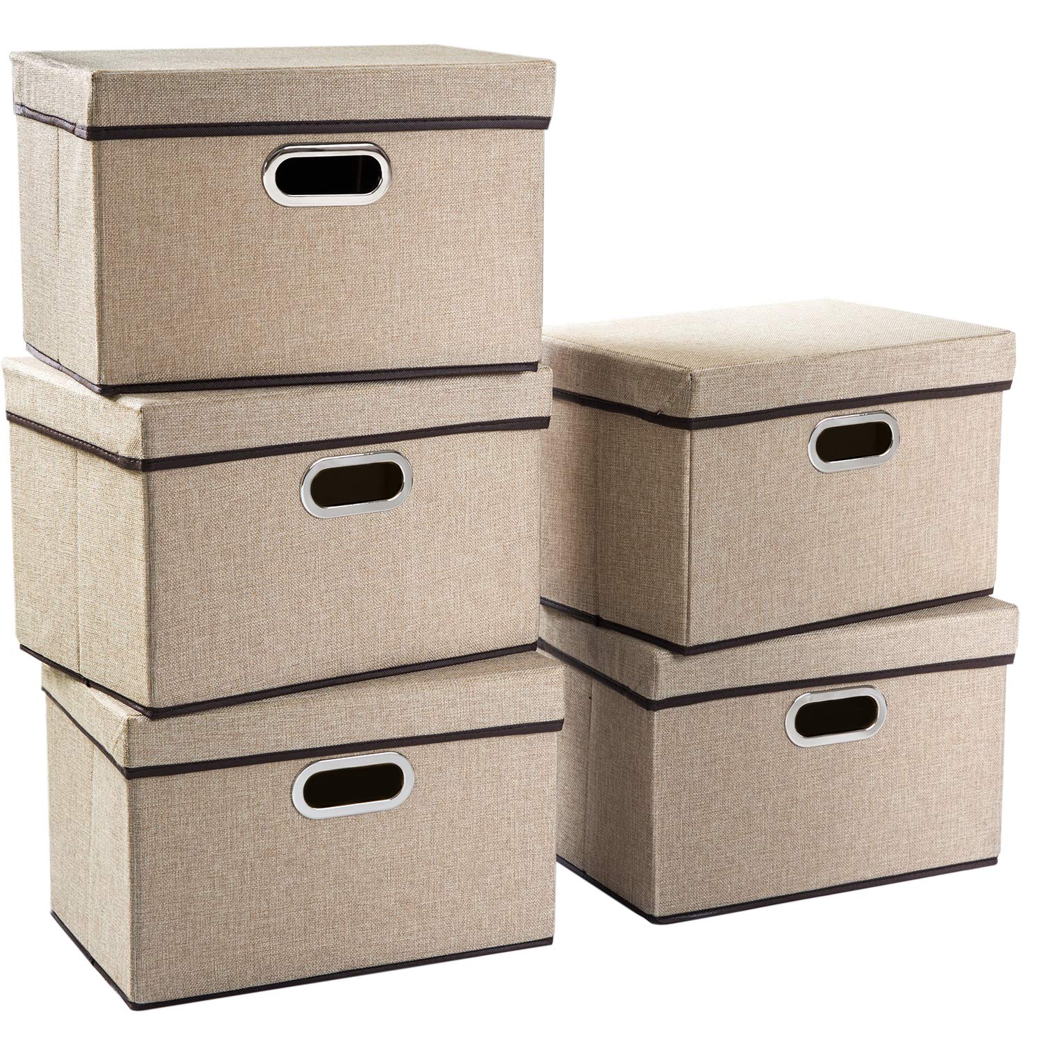 Collapsible Storage Containers with Lids [5 (5 Count)