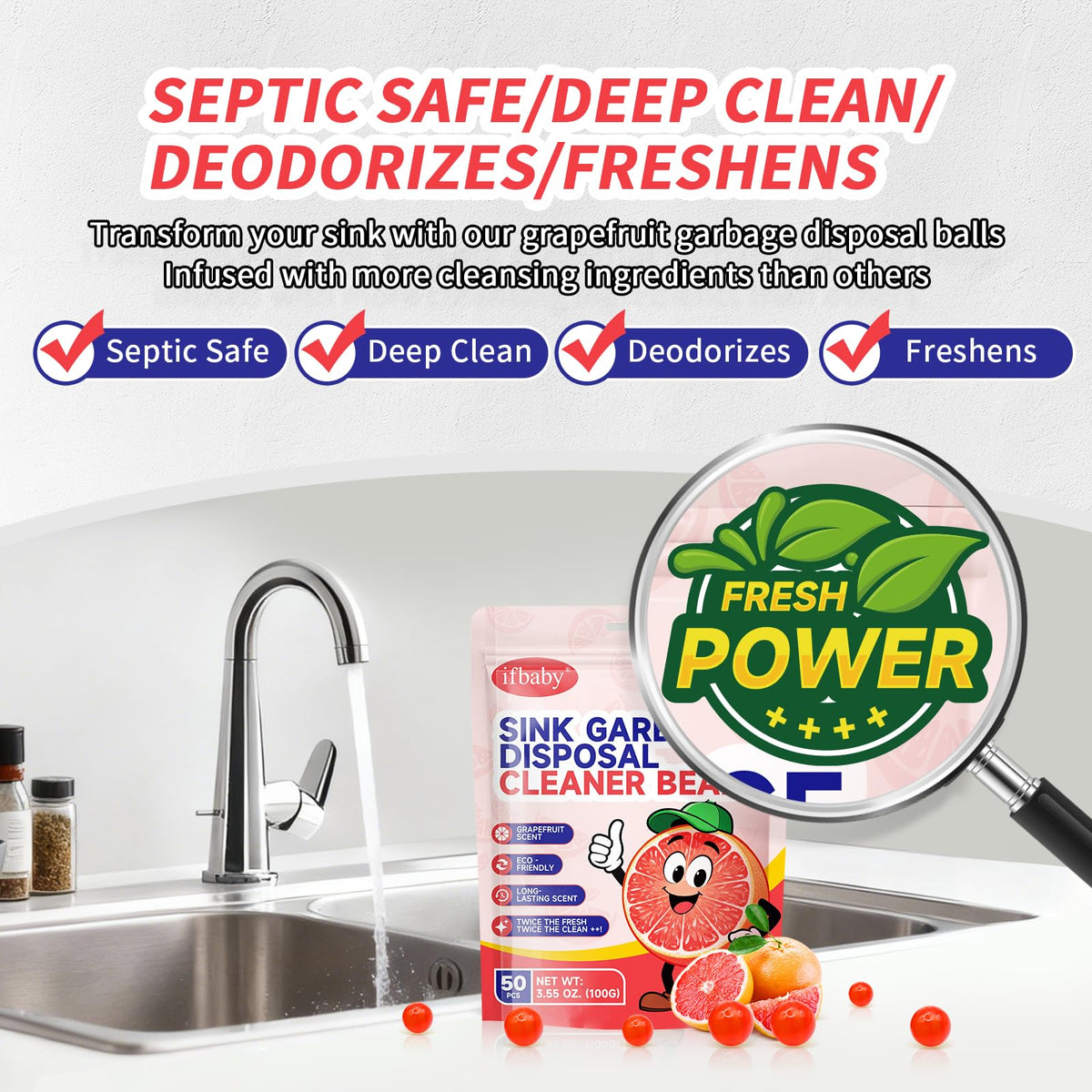 50 Count Garbage Disposal Cleaner and Deodorizer (6.7 Ounce)