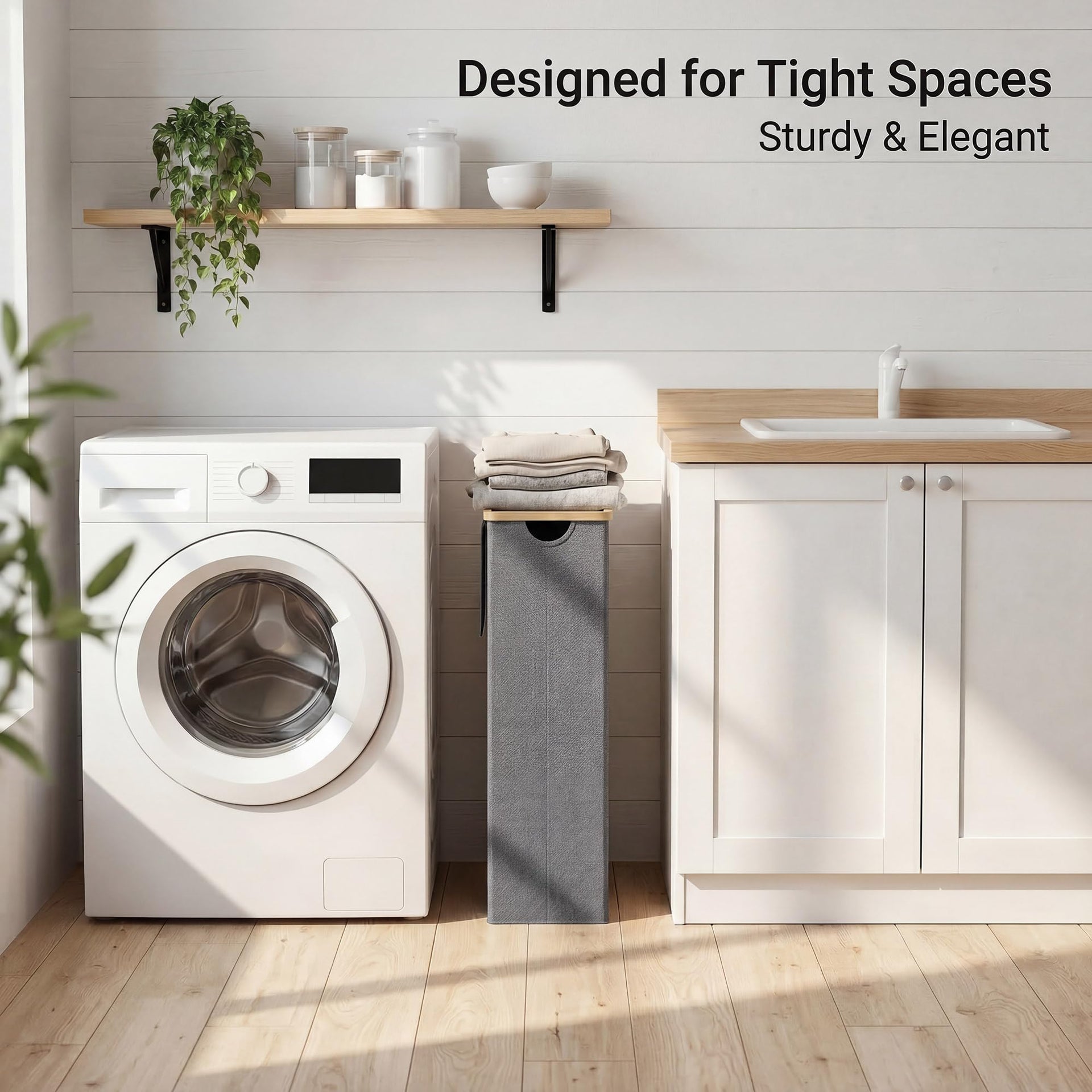 Slim Laundry Basket with Lid