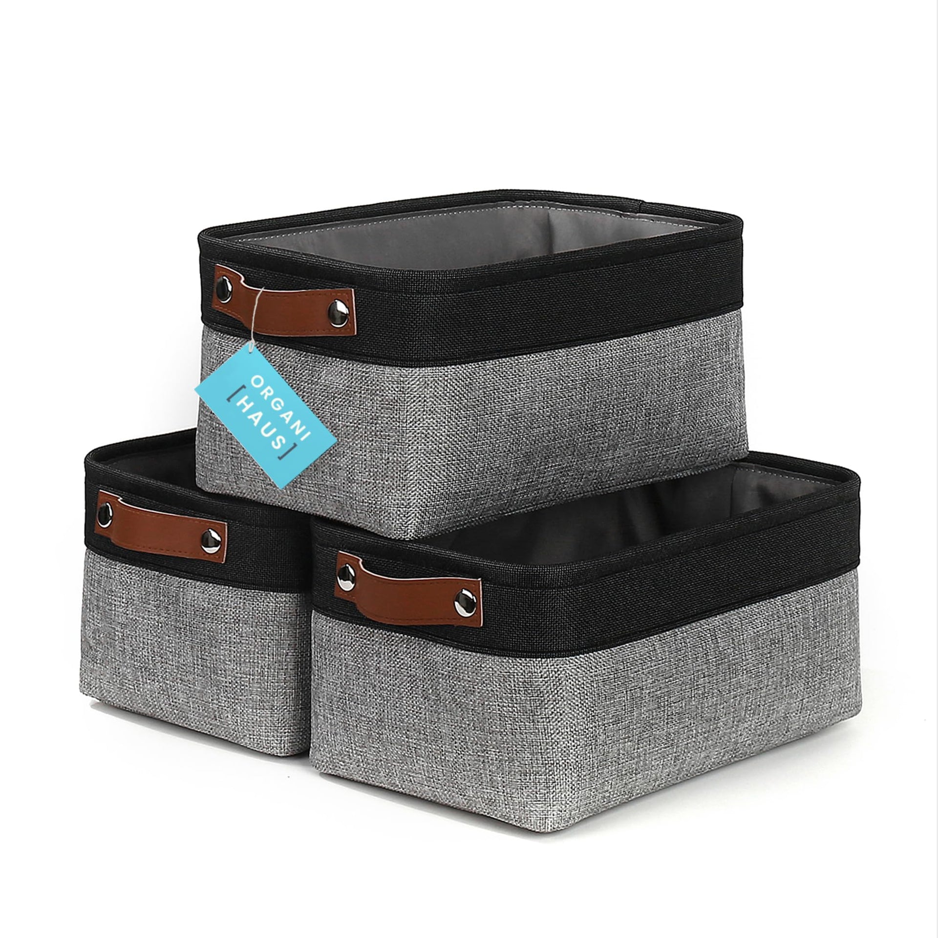 12x8in Canvas Storage Baskets (3 Count)
