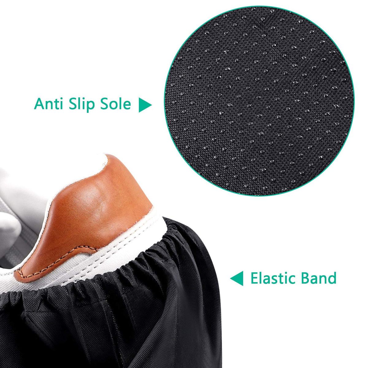 8 Pairs Reusable Shoe Covers Waterproof Non Slip Floor (8 Count)