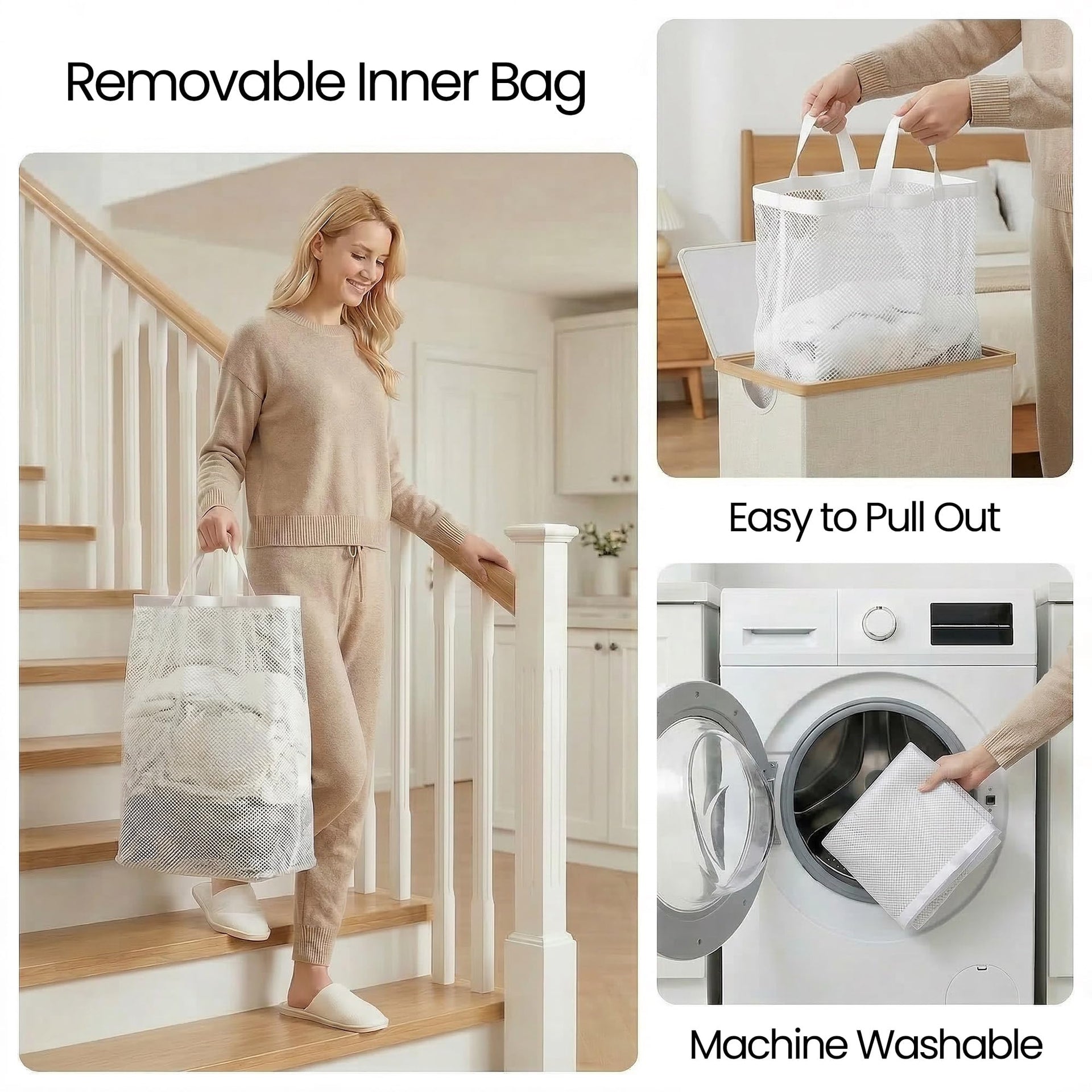 Slim Laundry Basket with Lid