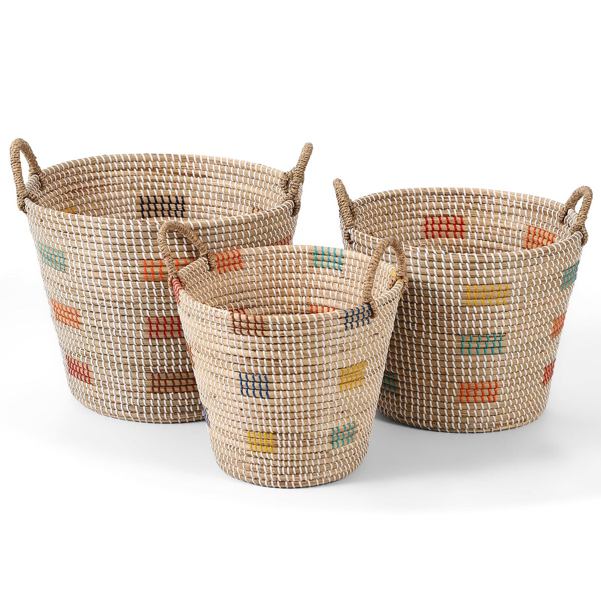 Premium Natural Sea Grass Storage Baskets Set of 3