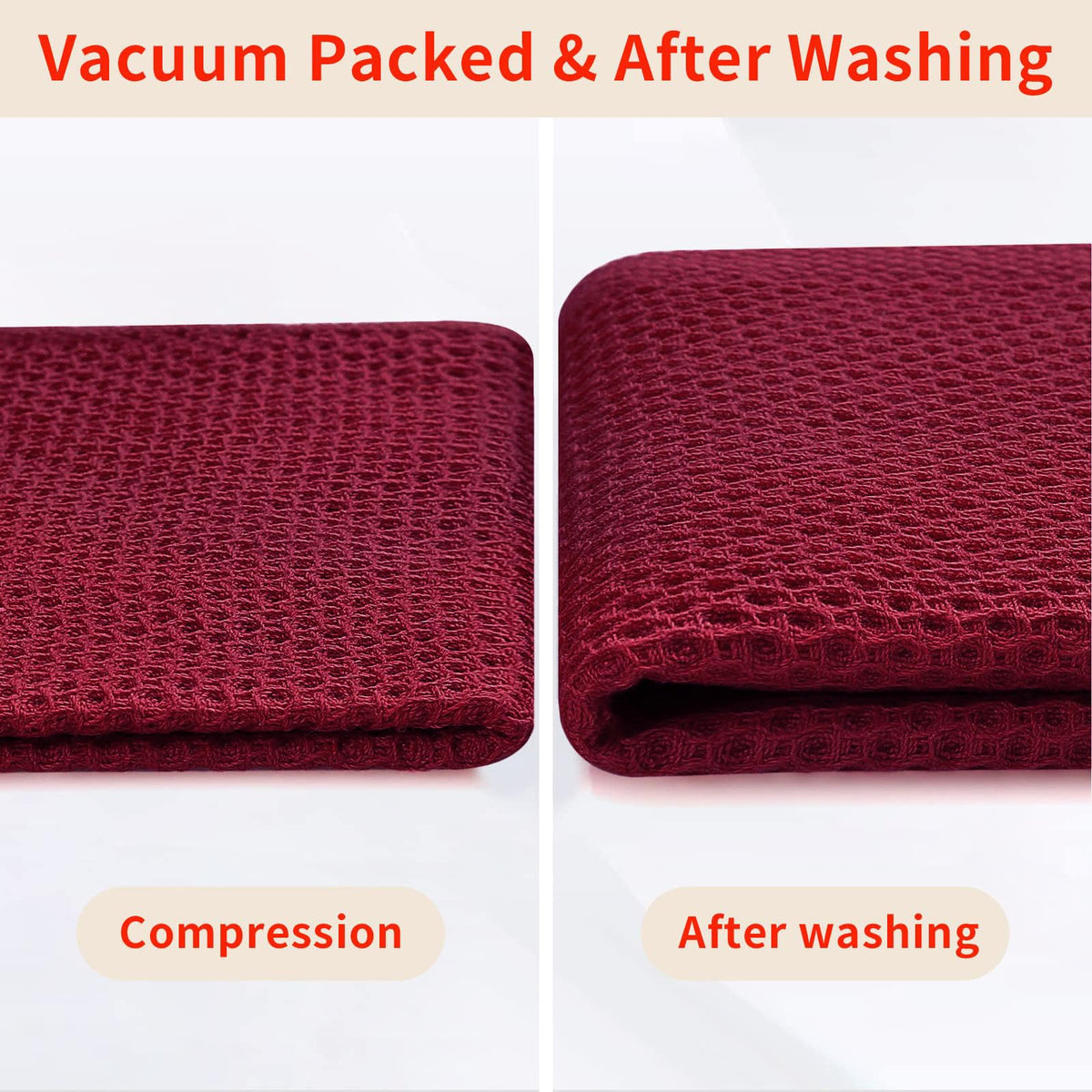 100% Cotton Waffle Weave Kitchen Dish Towels 4 (4 Count)
