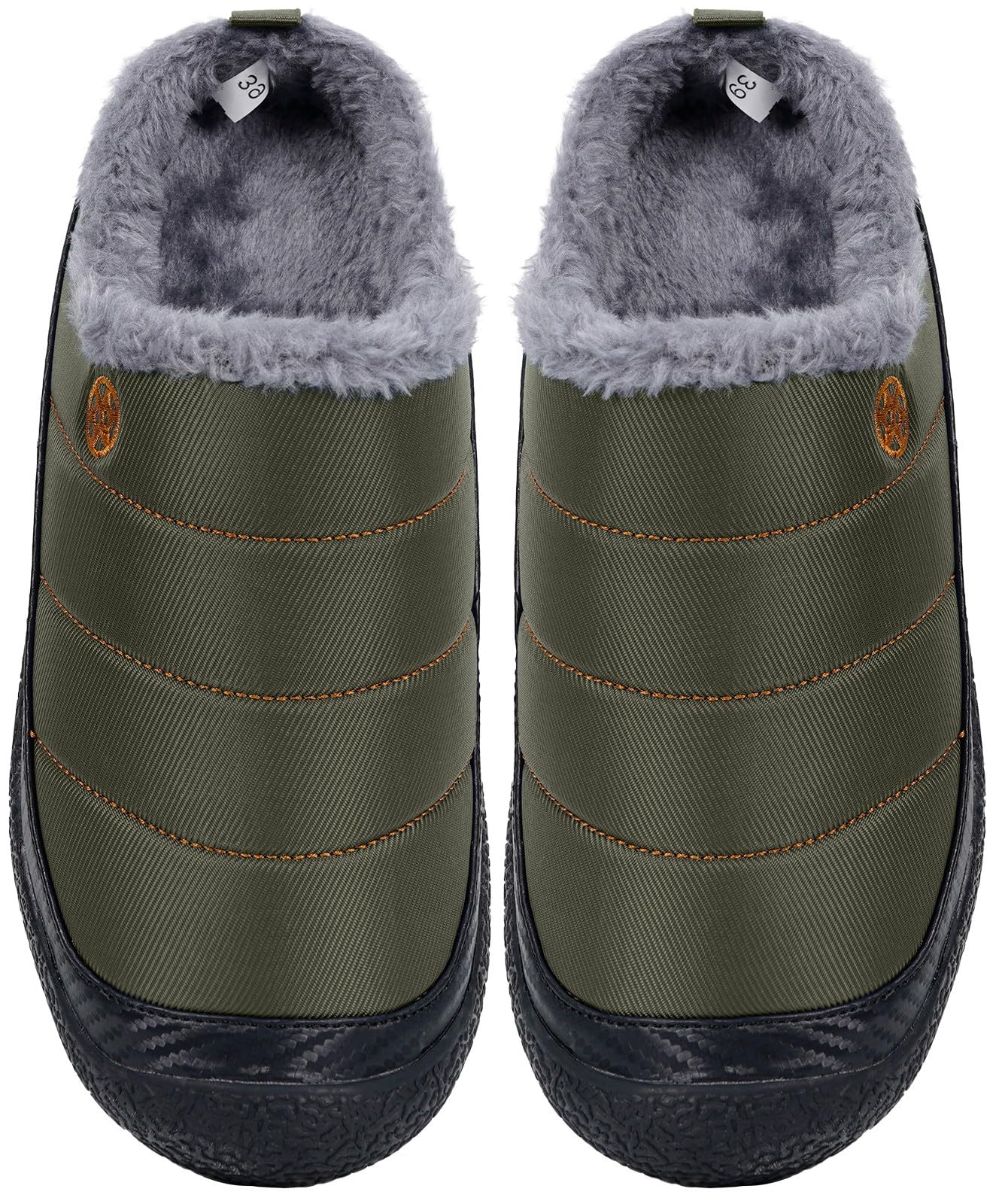 Womens Mens House Slippers Outdoor Winter Shoes Green