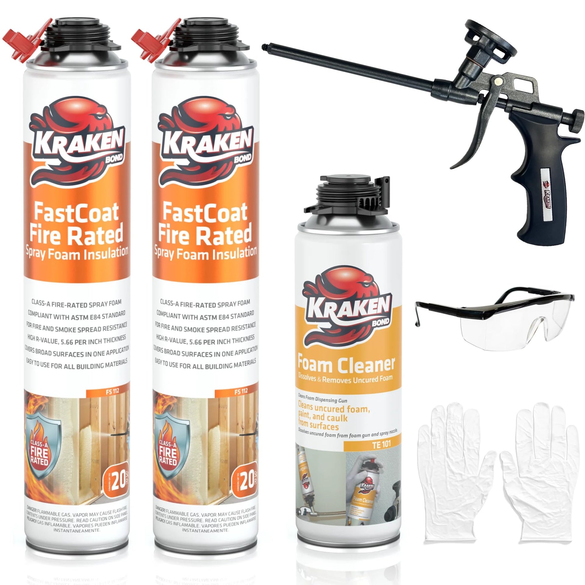 Fastcoat Fire Rated Spray Foam Insulation Kit Closed Cell in a Can 40 sq ft (2 Count)
