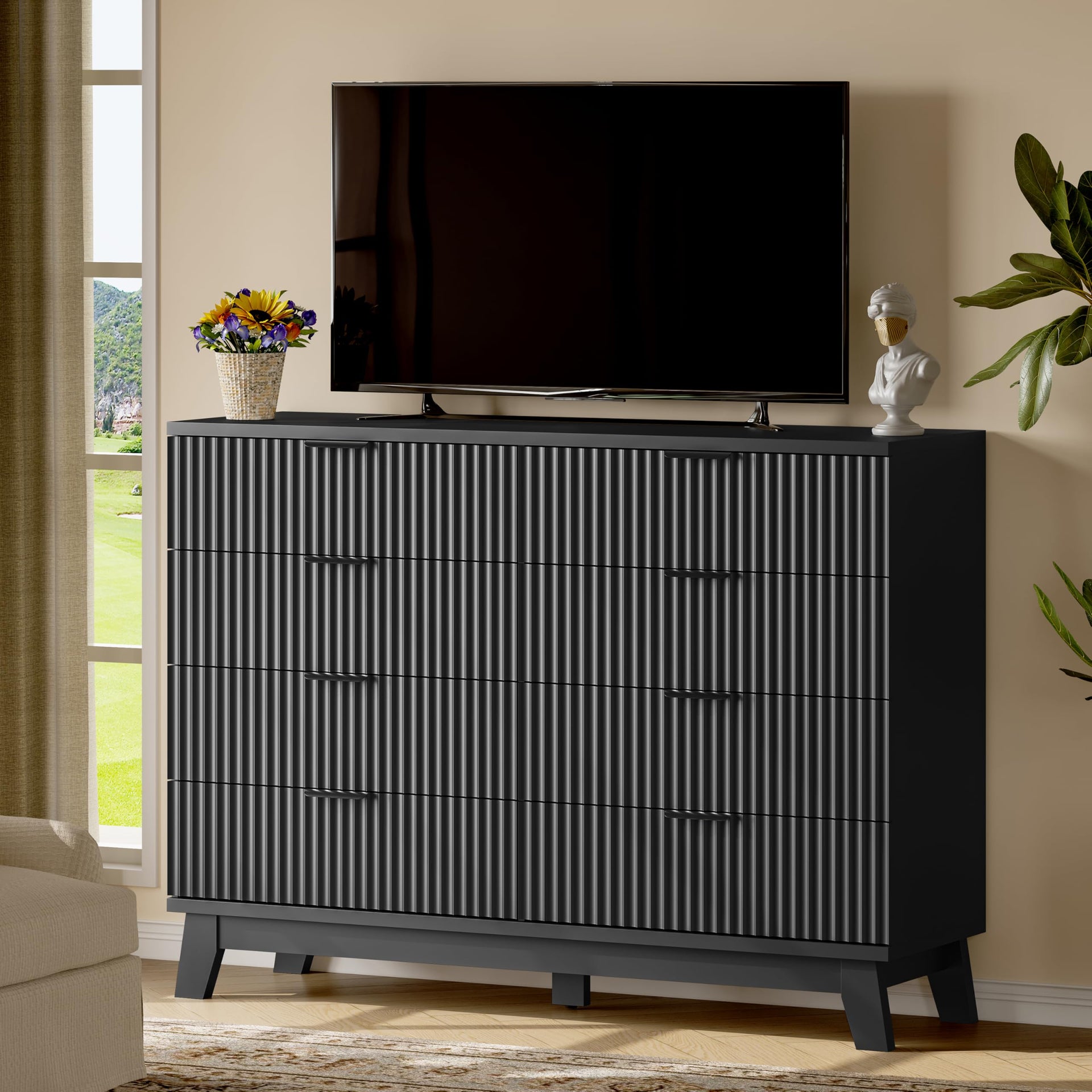 Fluted Dresser with 8 Drawers