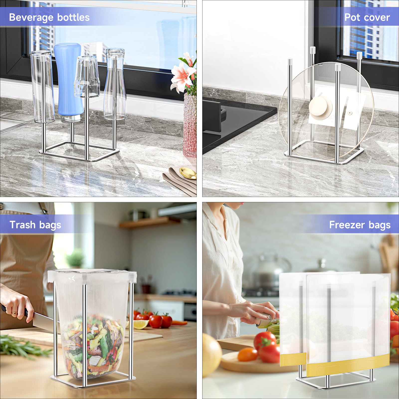 Water Bottle Drying Rack Reusable Bottle Rack Dryer Kitchen Stand Holder Metal Countertop Baby Bottle Drying Rack Water Cup Drying Rack for Plastic Bags