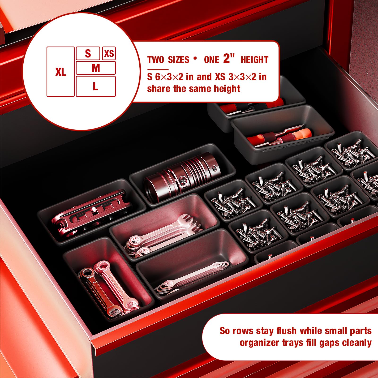 16 PCS Small Parts Tool Box Organizer Trays (16 Count)