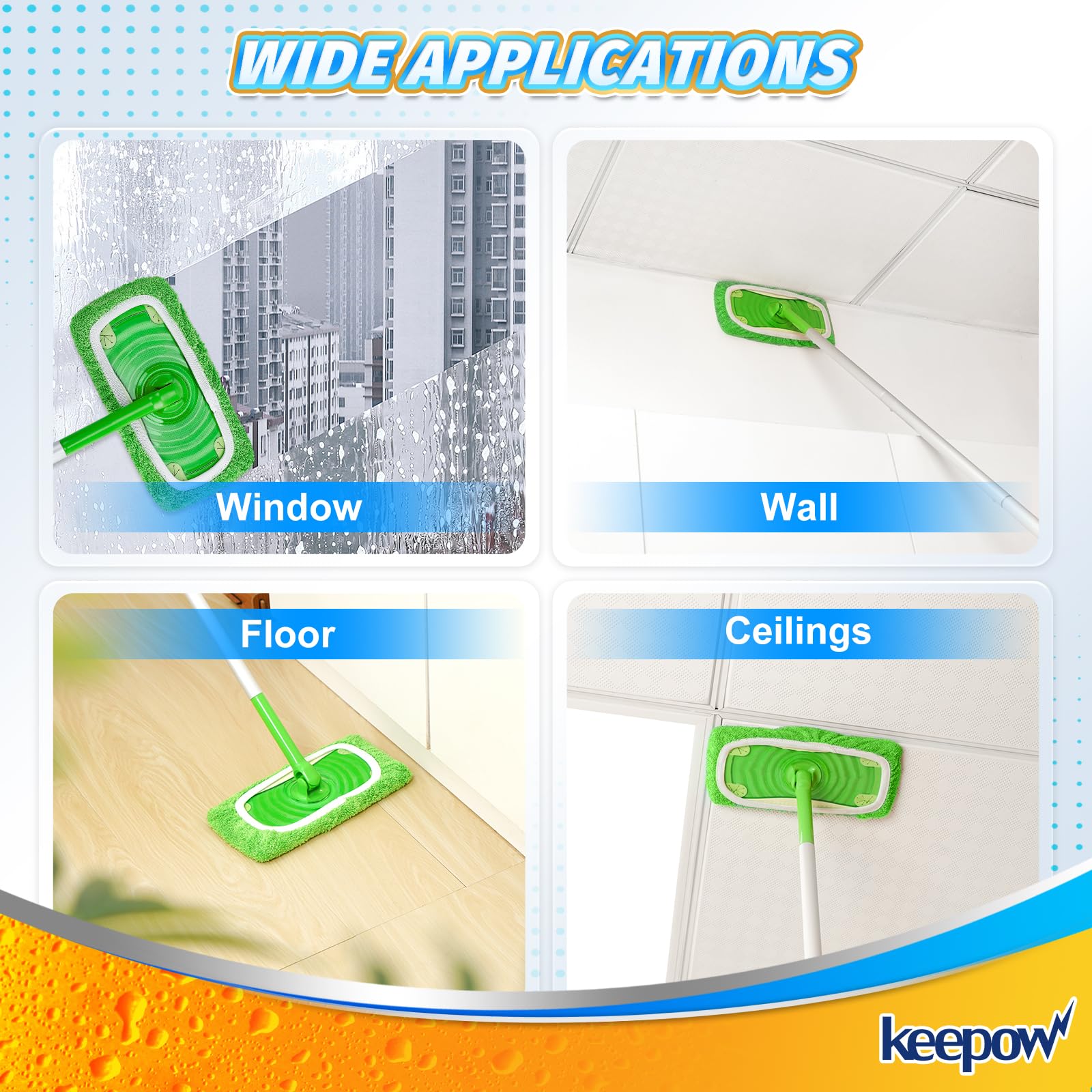 Reusable Mop Pads Refills Compatible with Swiffer Sweeper Mop (6 Count)