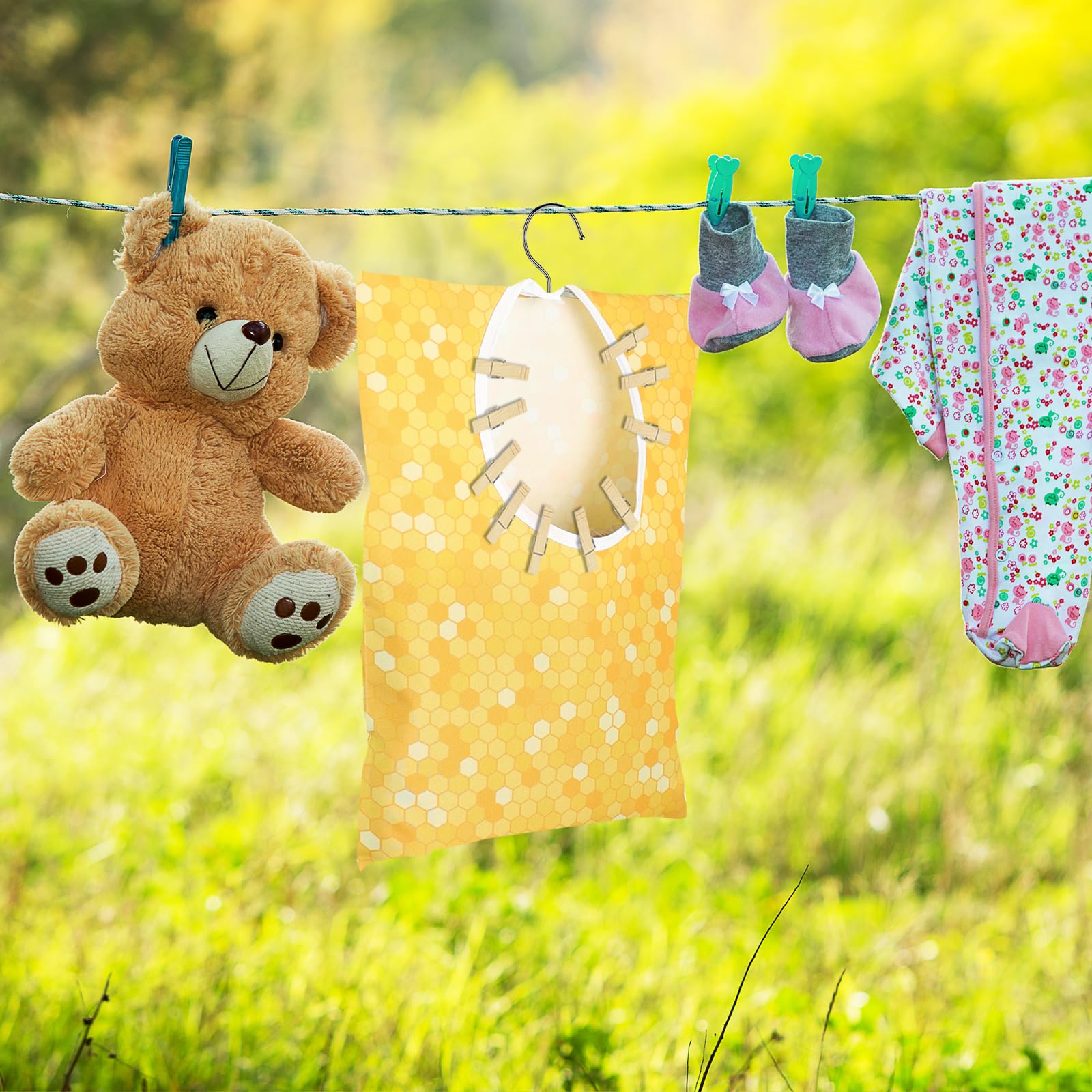 Bee Honeycomb Clothespin Holder (2 Count)