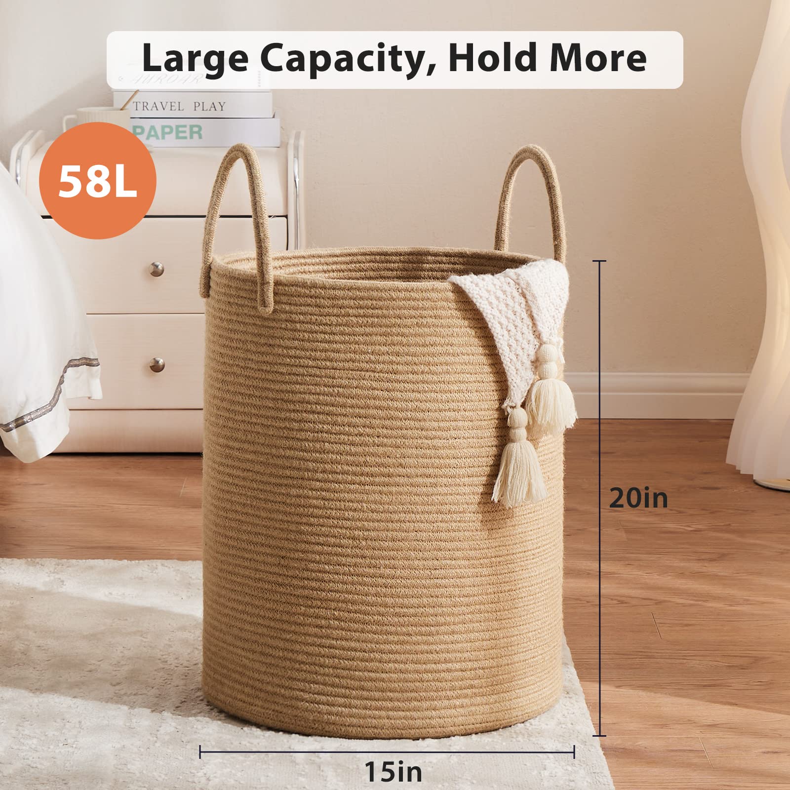 Jute Rope Laundry Hamper