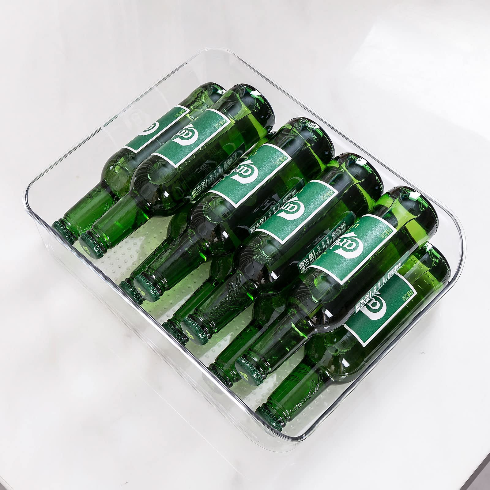 2 Pack Water Bottle Organizer Refrigerator Organizer Bins and Clear Storage Bins for Fridge