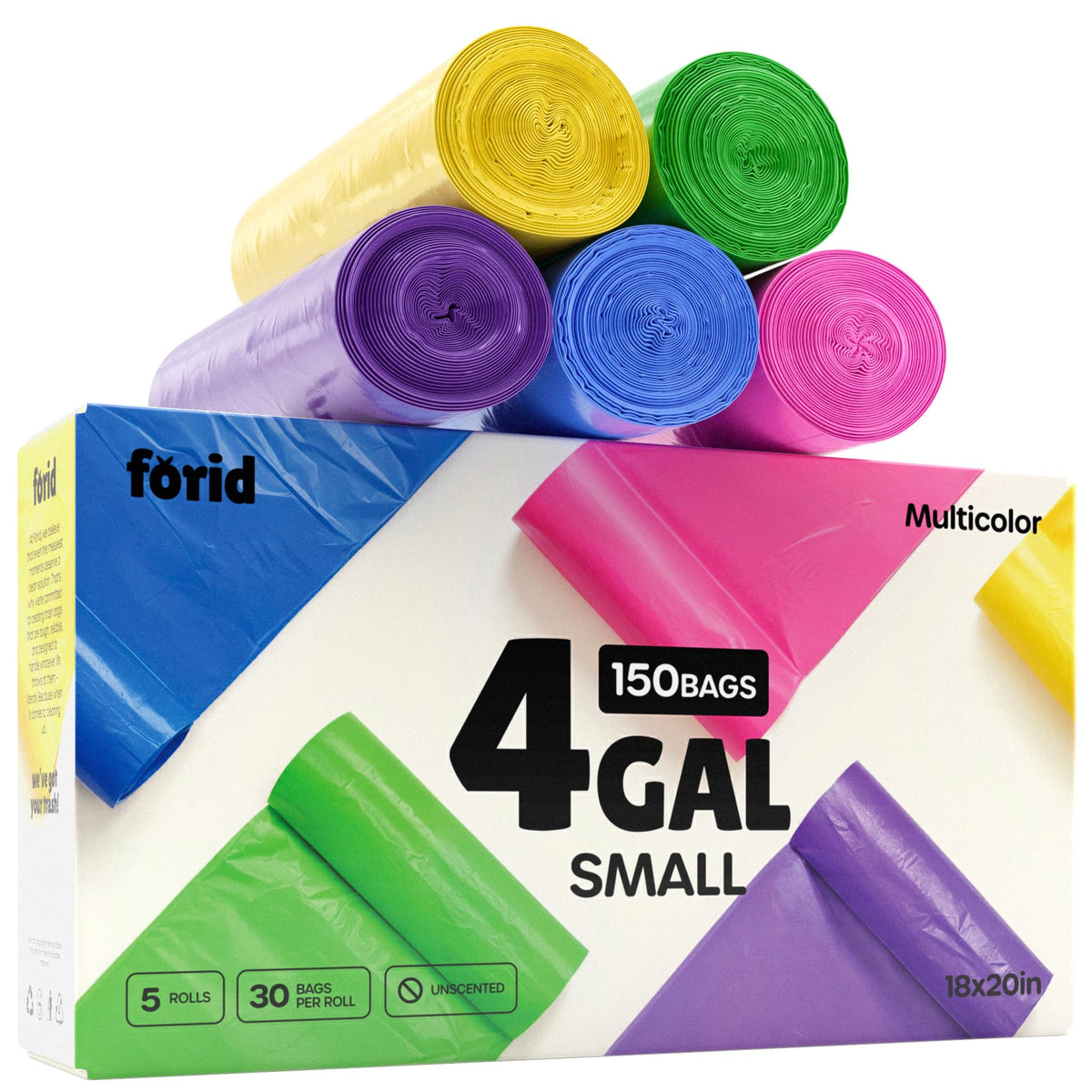 Small Trash Bags 4 Gallon for Bathroom (150 Count)