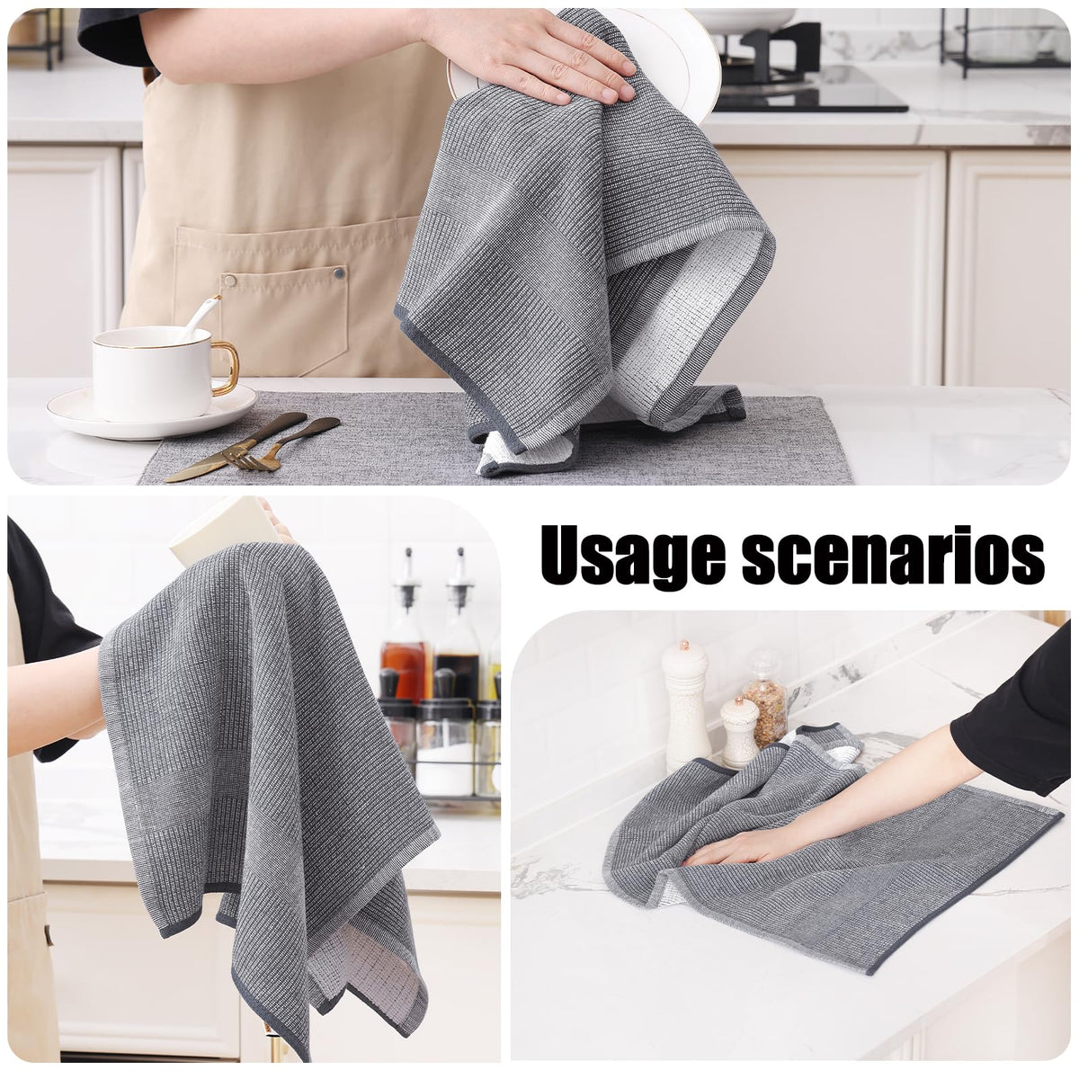 380 GSM Cotton Premium Kitchen Towels 6 Pack (6 Count)