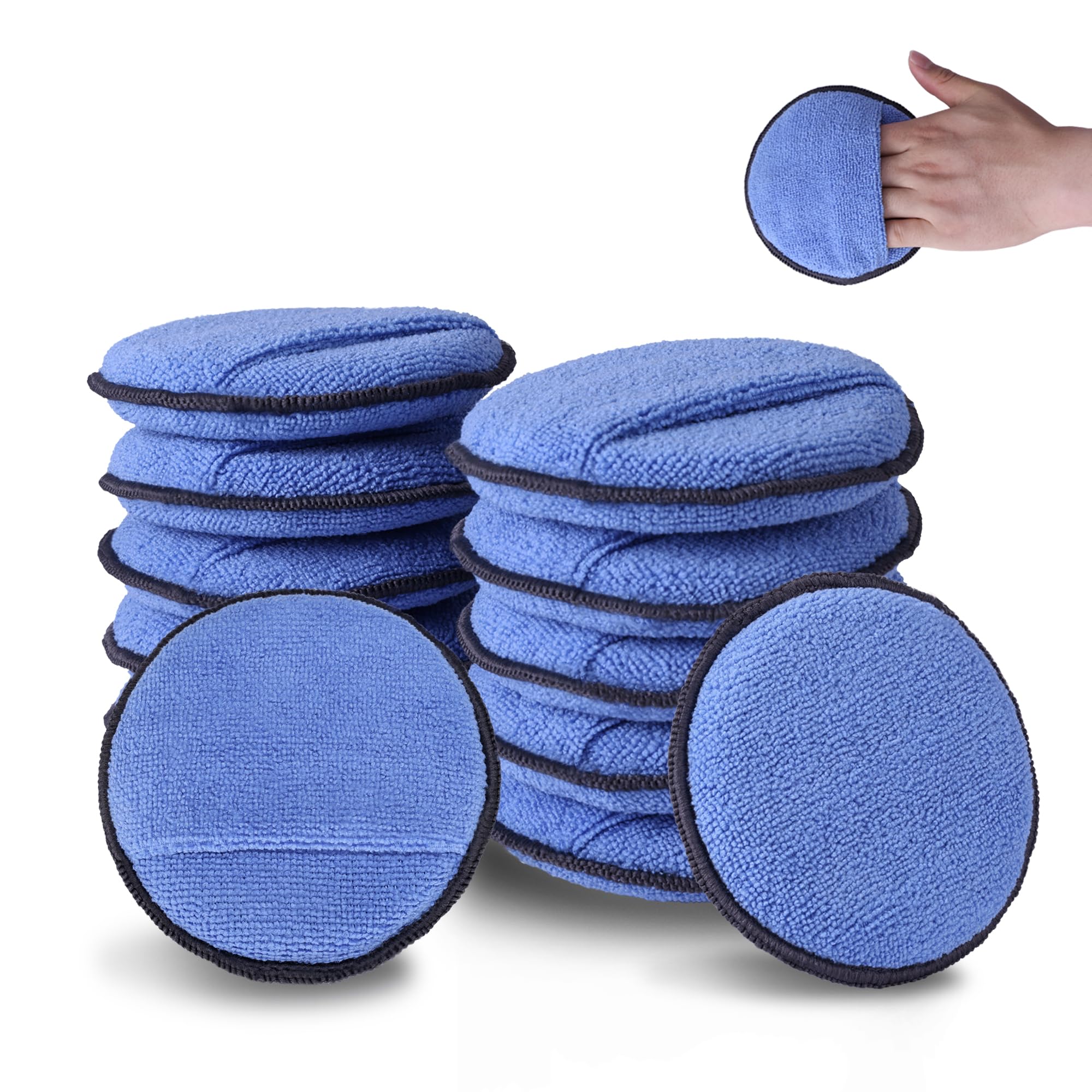 12 Pack Car Wax Applicator Pads with Finger Pocket (12 Count)