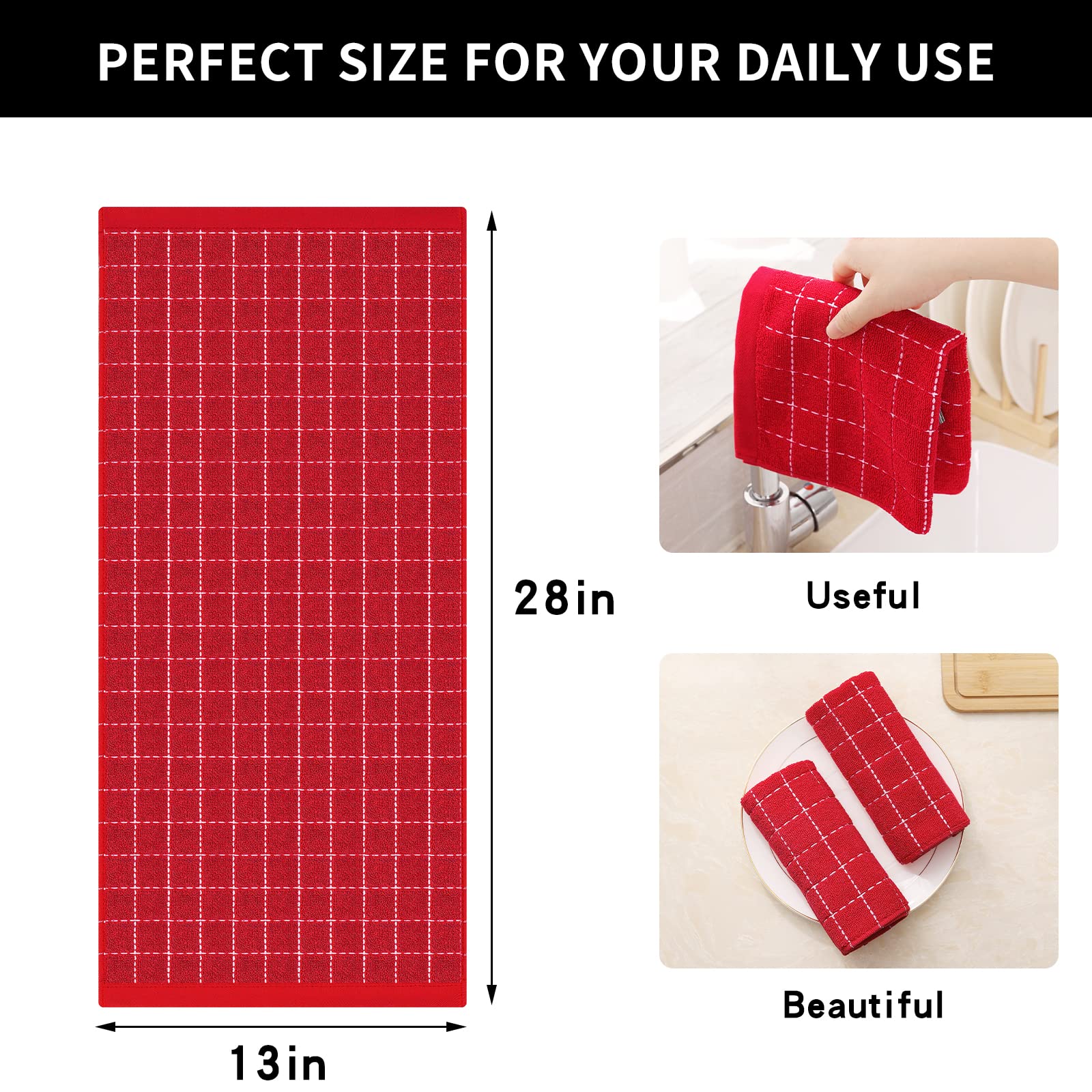 100% Cotton Terry Kitchen Towels (4 Count)