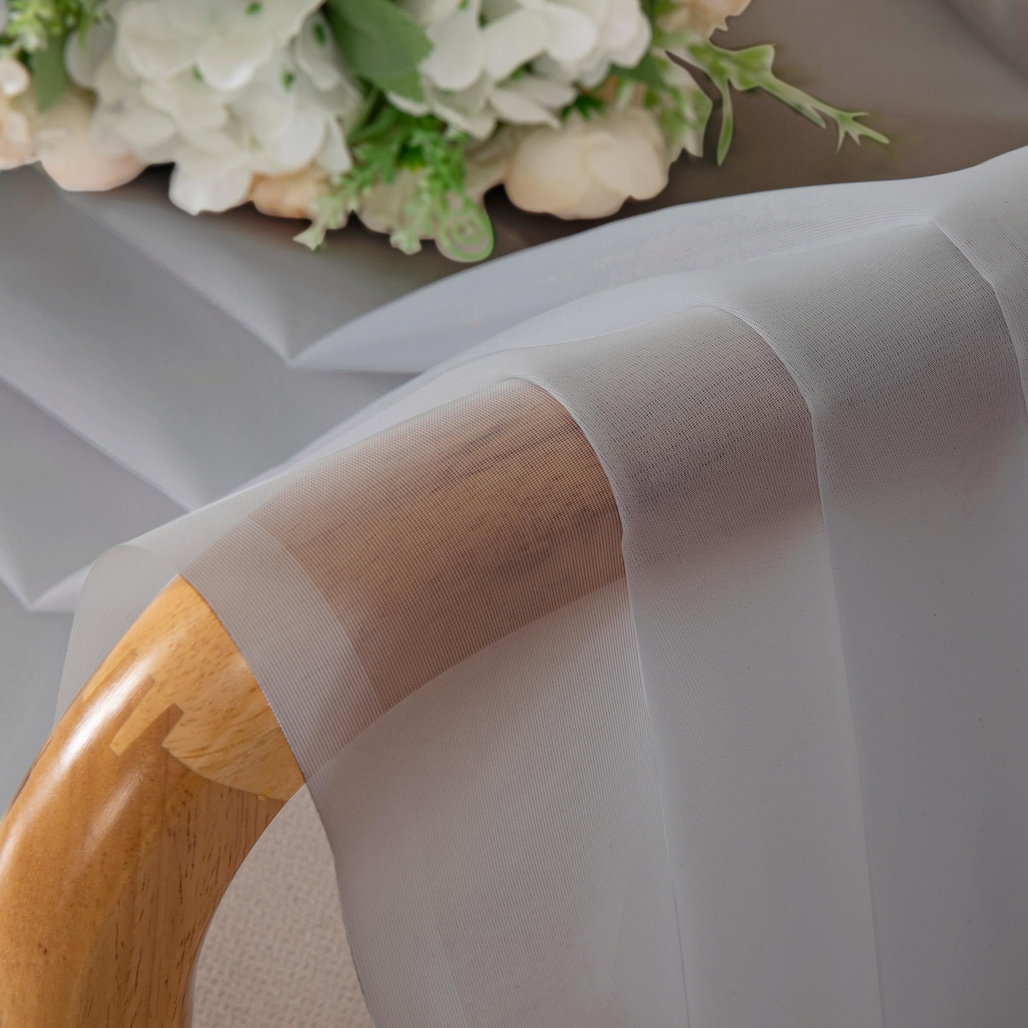 Light Grey Sheer Curtains 84 Inches Long (2 Count)