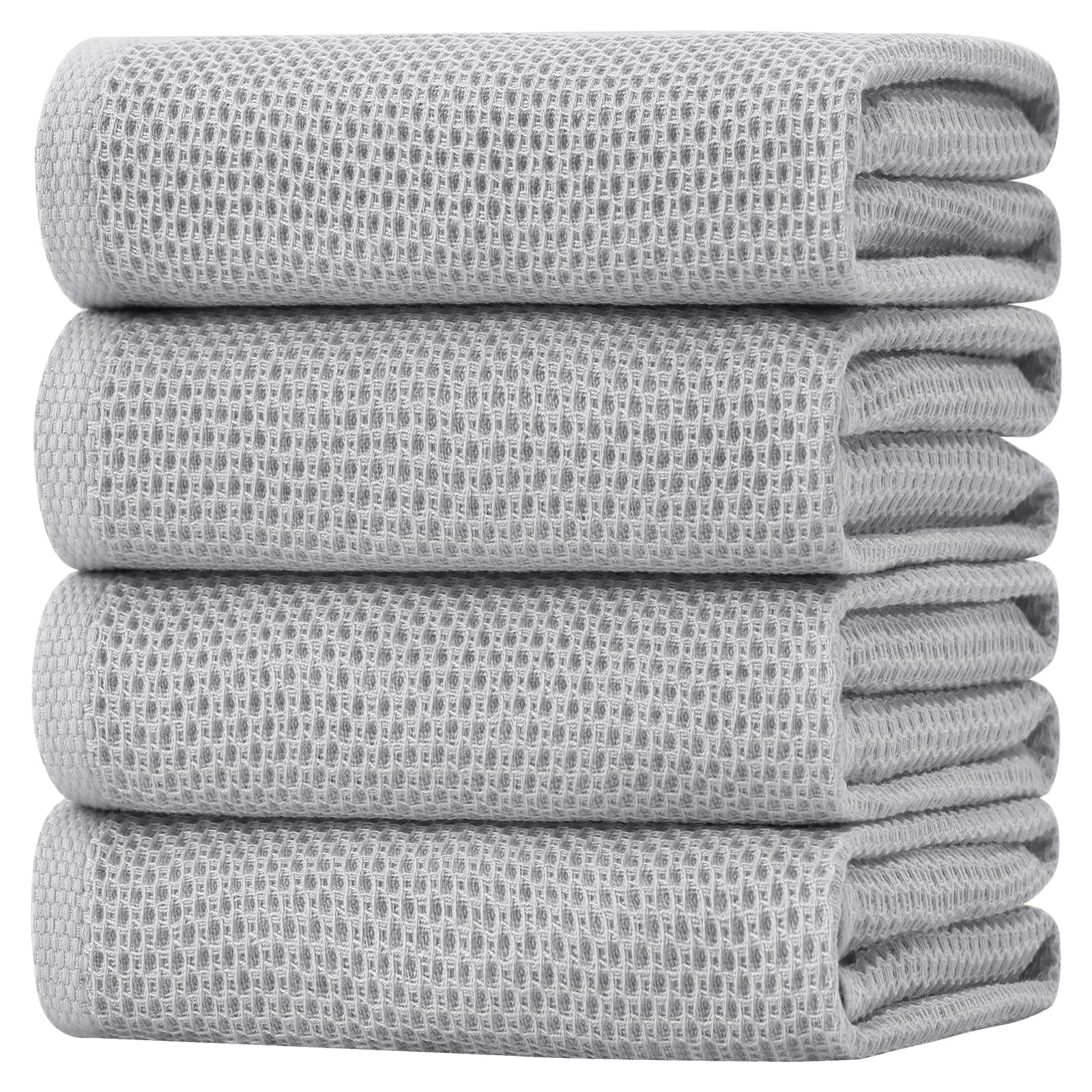 100% Cotton Oversized Waffle Weave Kitchen Towels 4 (4 Count)